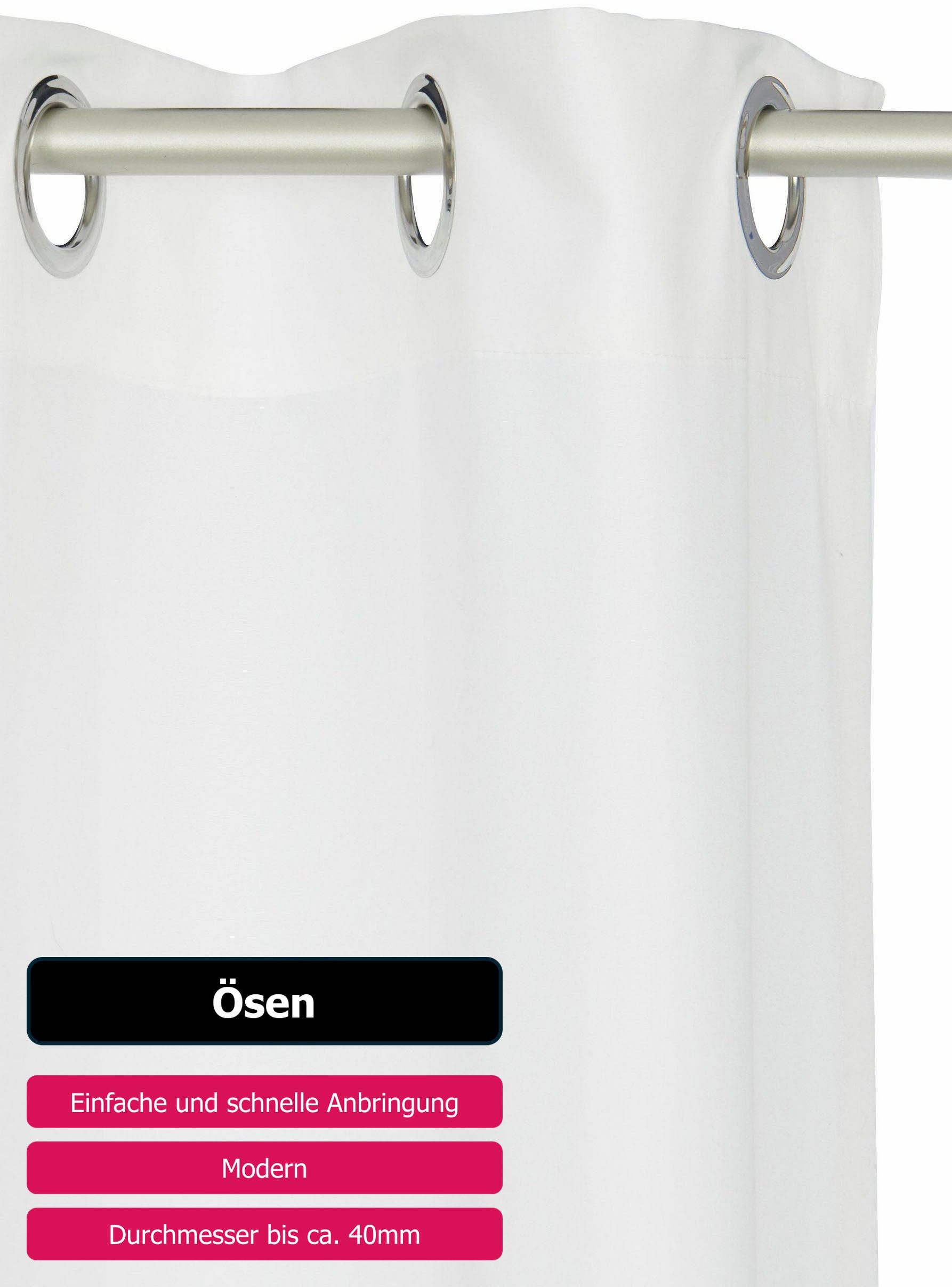 OTTO home Vorhang Raja mit Ösen, 2er Pack, blickdicht, Topseller! (2 St), Ösen, blickdicht, Polyester, einfarbig, Einfache Montage, Pflegeleicht, Ösen, 2 er Pac – Bild 4 von 5