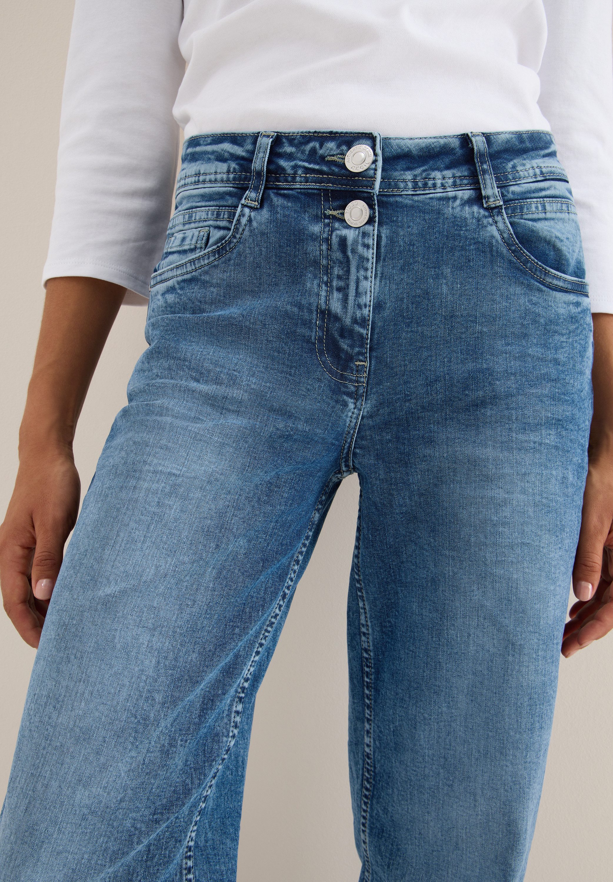 CECIL Straight-Jeans Style NEELE mit Gallonstreifen
