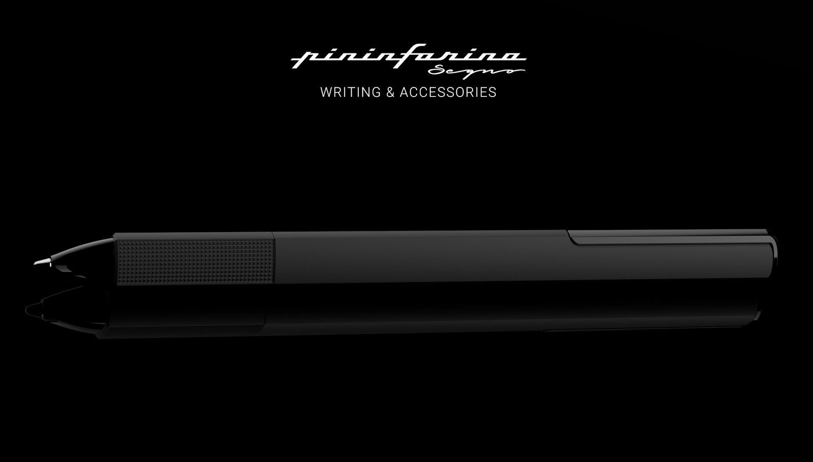 Kugelschreiber (kein ONE Schreibgerät Pininfarina Ink Set) Alu dreieck, Pininfarina Schwarz Kugelschreiber Gehäuse PF