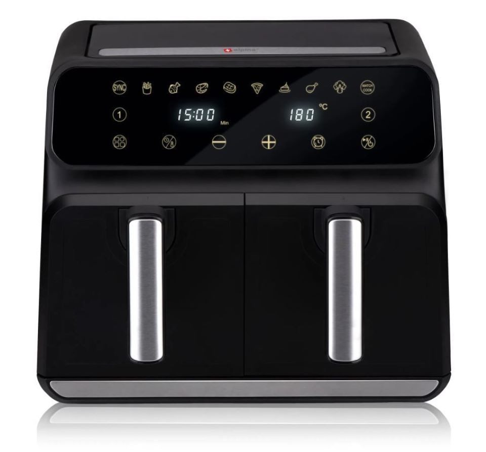 *Alpina* Heißluftfritteuse Airfryer Dual Zone 8L, 1700 W, verwendet 80% weniger Fett