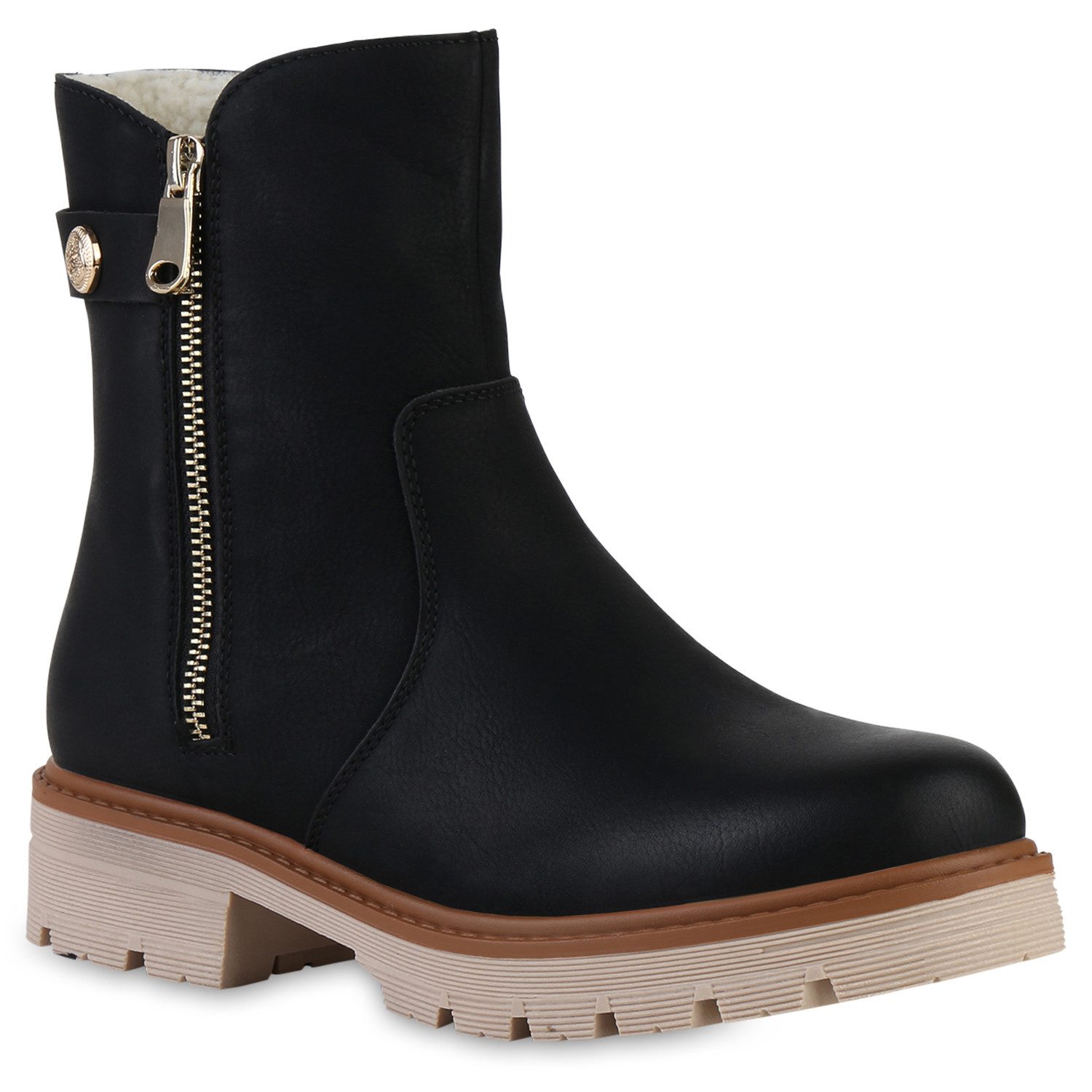 VAN HILL 841444 Stiefelette Damen Gefüttert Klassische Stiefeletten Profil- günstig online kaufen