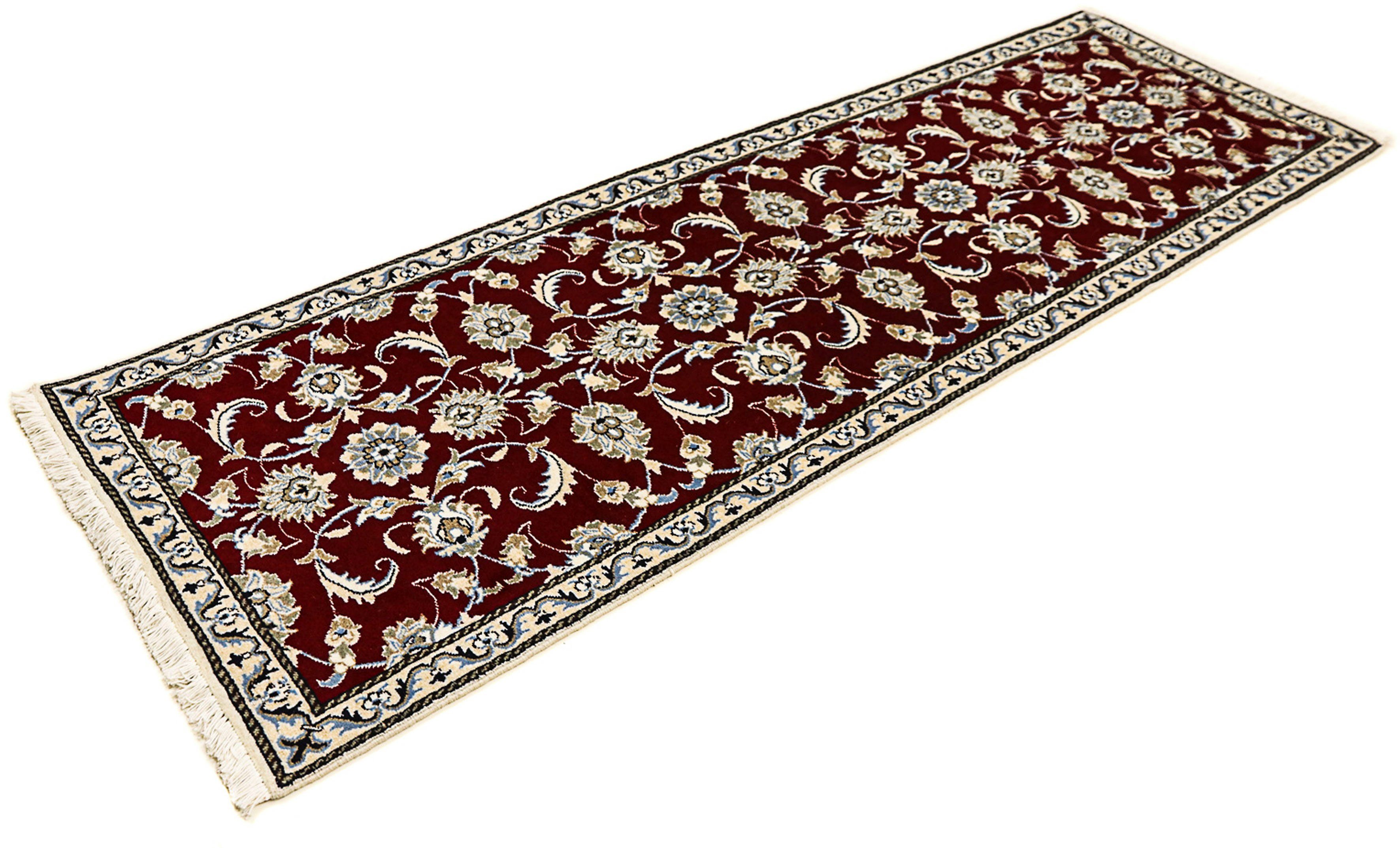 Orientteppich Perser - Nain - 240 x 80 cm - dunkelrot, morgenland, rechteckig, Höhe: 12 mm, Wohnzimmer, Handgeknüpft, Einzelstück mit Zertifikat