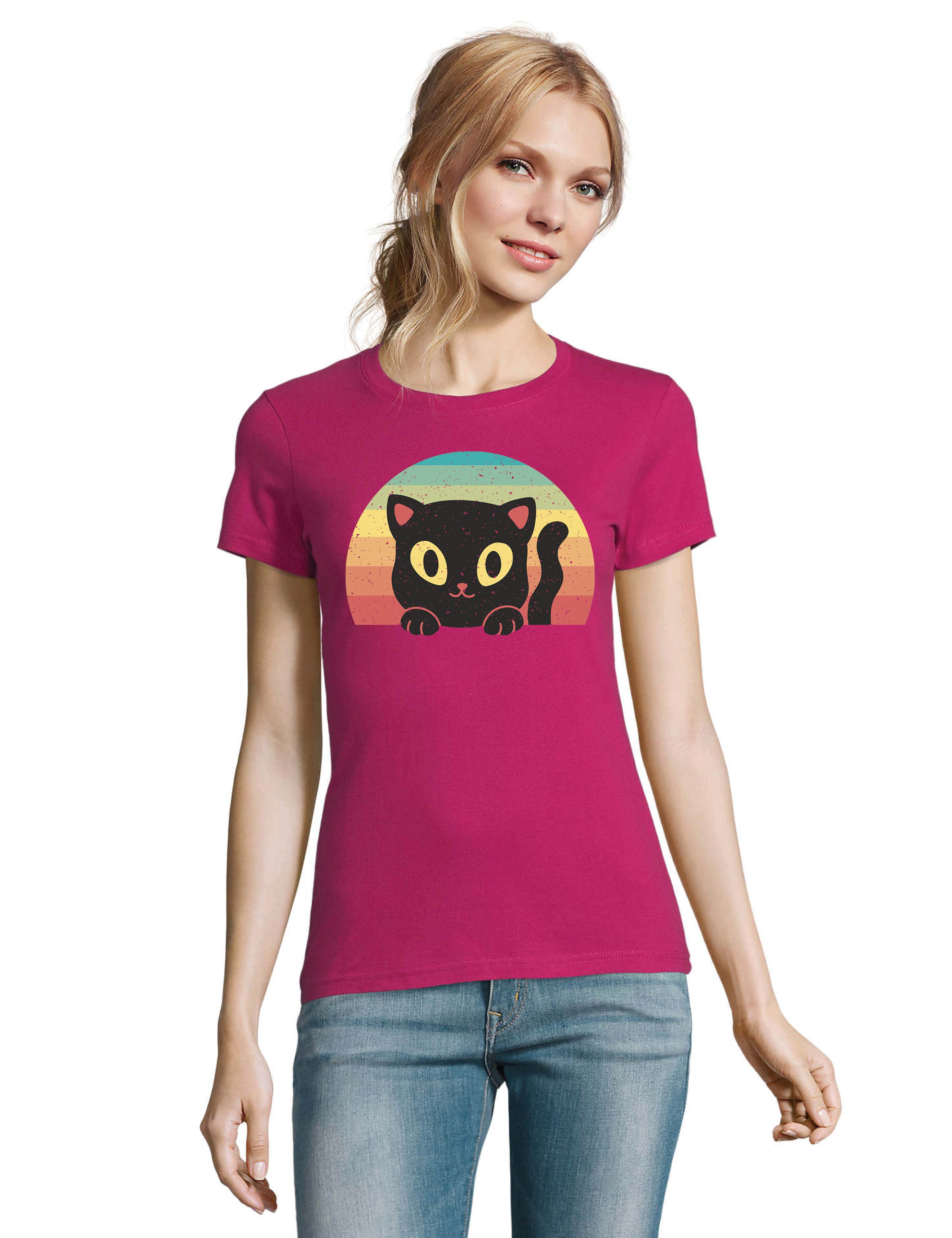 Youth Designz Print-Shirt "Retro Black Cat" günstig online kaufen