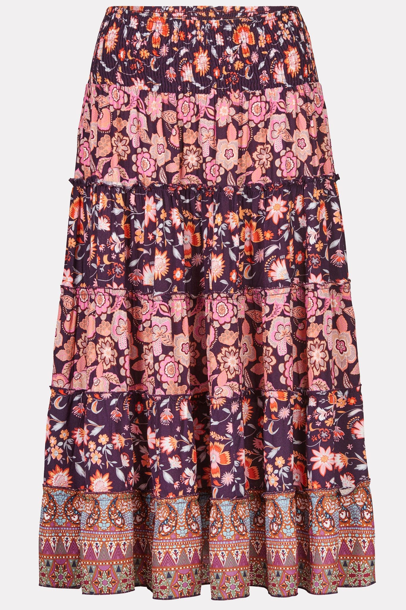 Himalaya Clothing Midirock Rock Damen mit verspieltem Blumenprint - Maxiroc günstig online kaufen