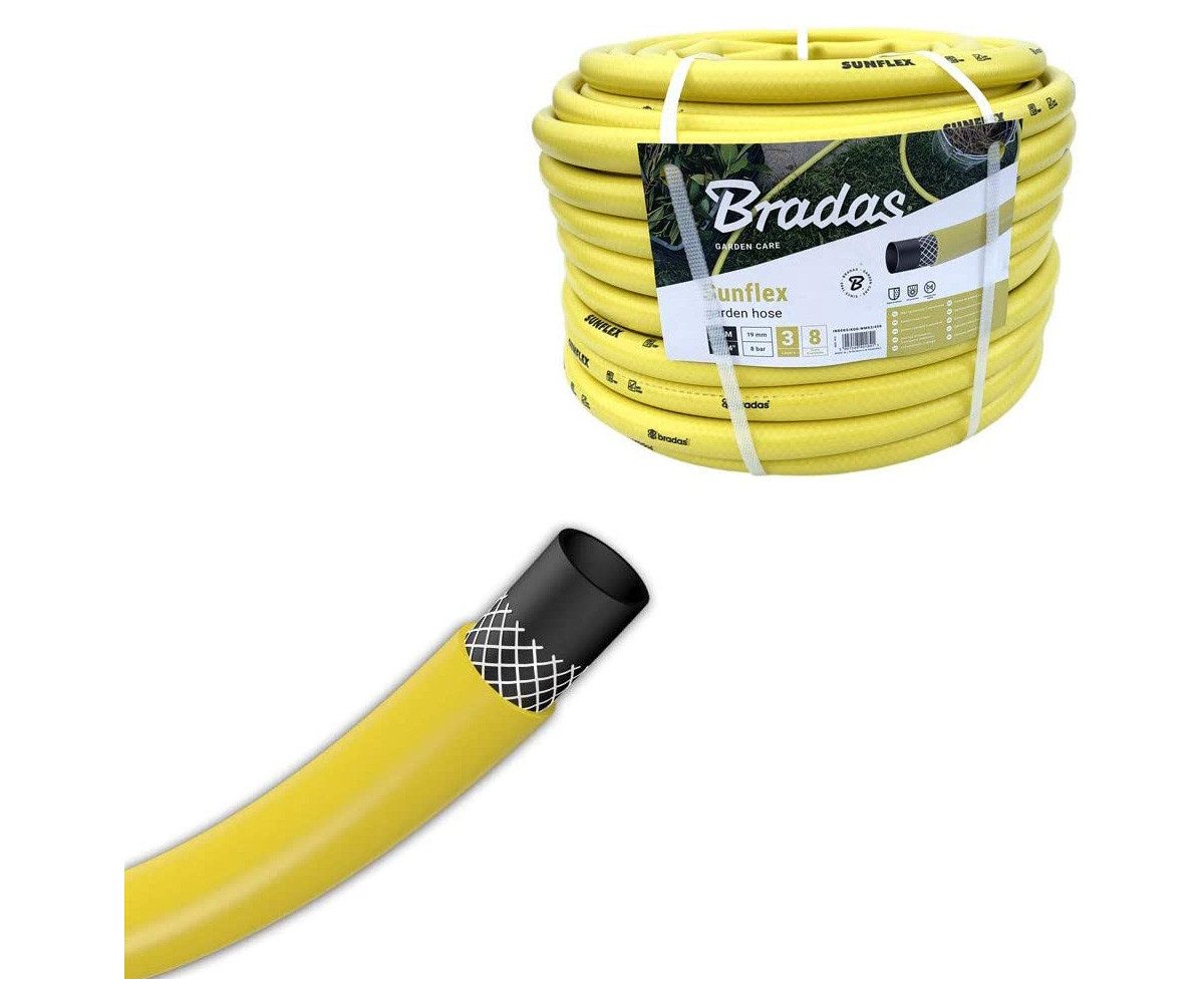 Bradas Gartenschlauch Gartenschlauch Bradas Sunflex Wasserschlauch PVC 3/4" Schlauch 25m