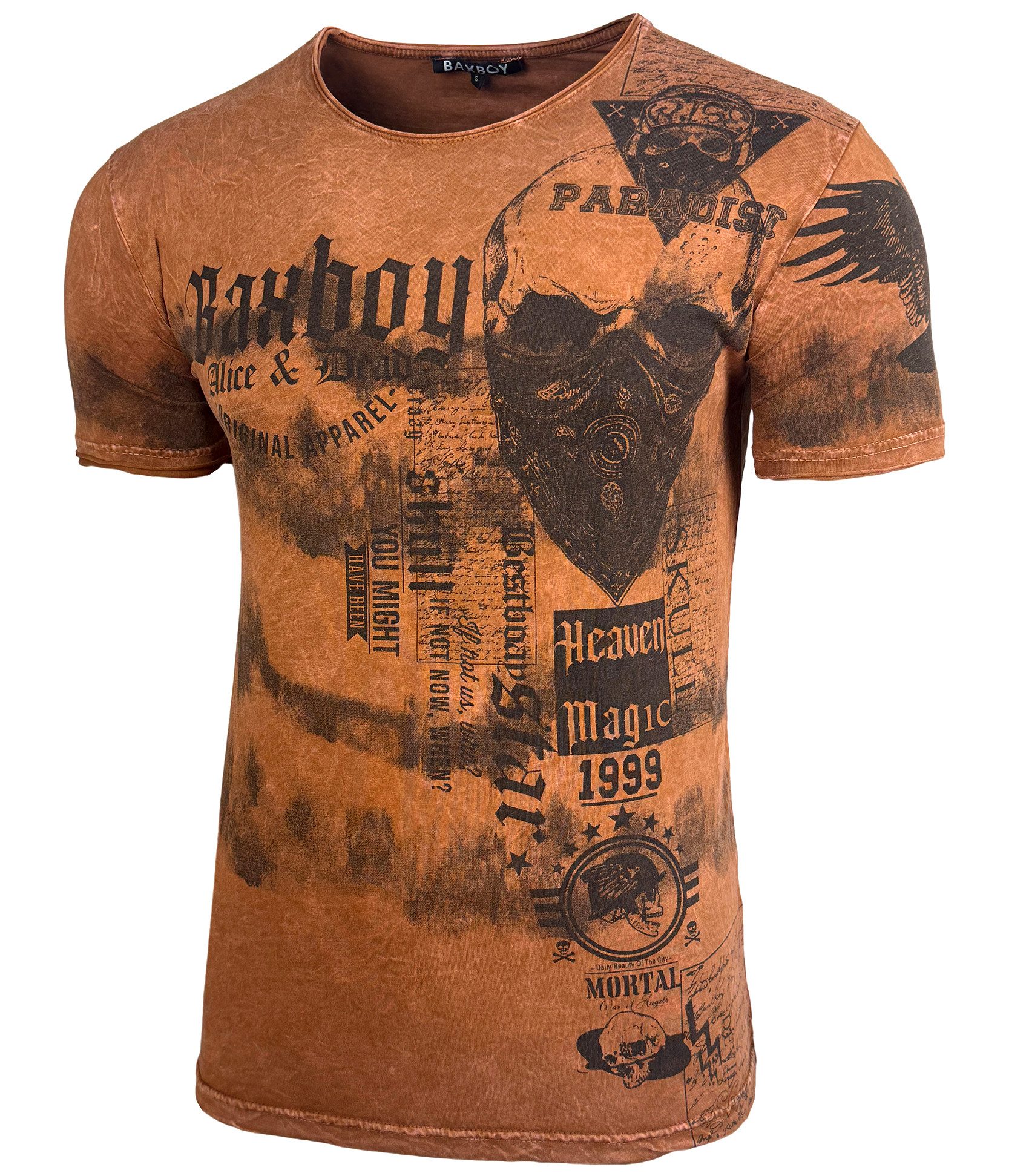 Baxboy T-Shirt Baxboy T-Shirt Rundhalsshirt mit Markenprint B-07
