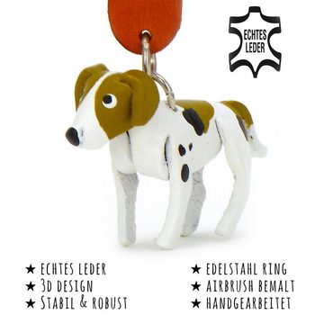 Monkimau Schlüsselanhänger Foxhound Schlüsselanhänger Leder Tier Figur (Packung)