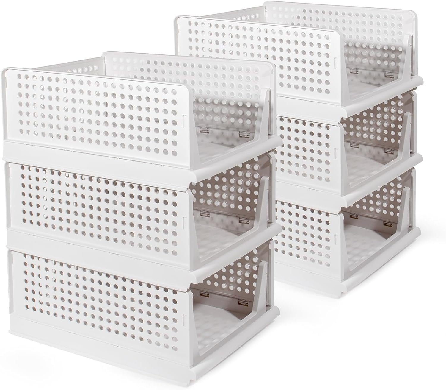 GREELUE Aufbewahrungsbox Schrank Organizer Kleiderschrank 3 Stück, Faltbare Aufbewahrungsbox, Ordnungssystem für Schubladen, Schließfächer, Kleiderschränke( 2stück) Weiß-2 | Frischhaltedosen