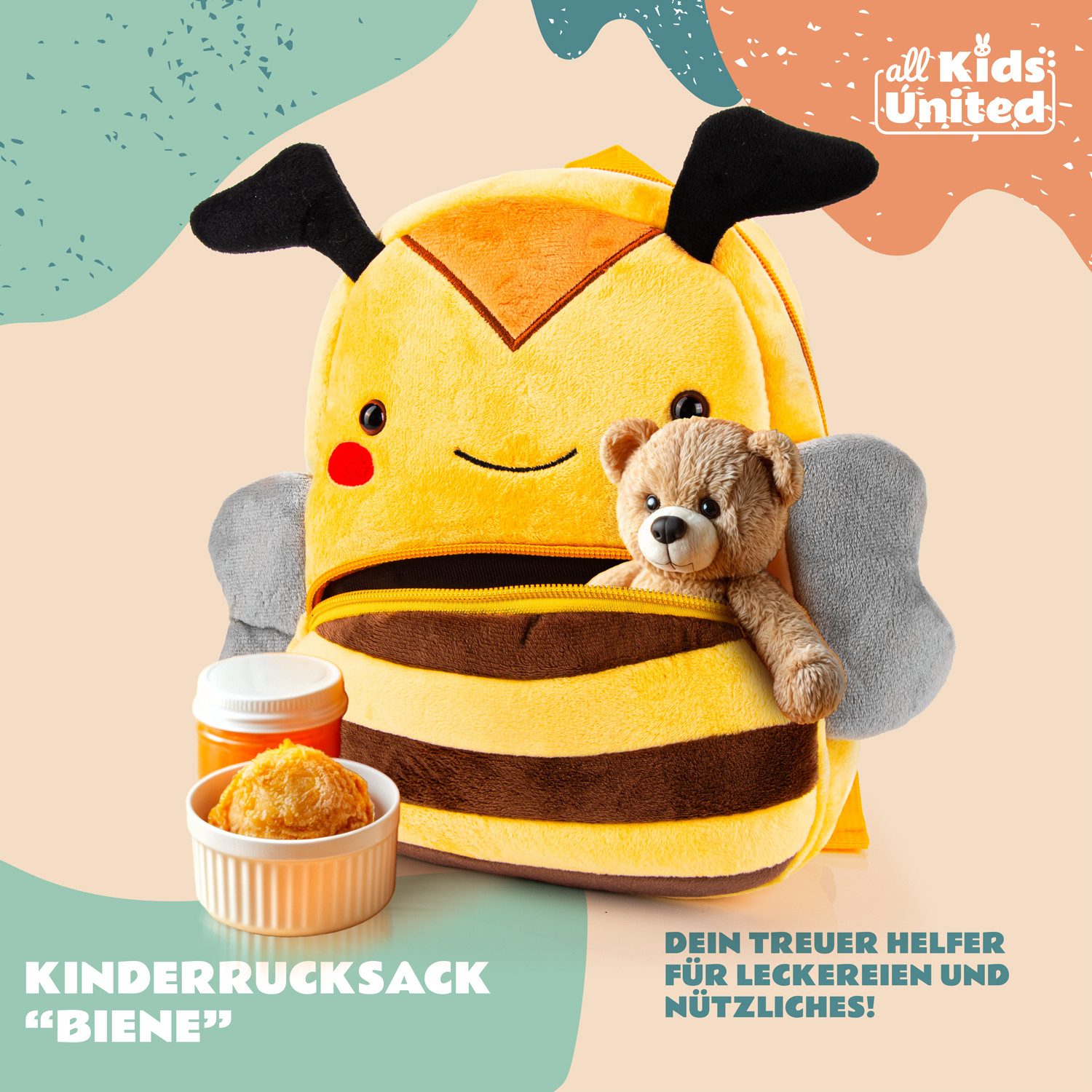 all Kids United Kinderrucksack ALL KIDS UNITED Kinder Rucksack Tiermotiv – Wasserdichter Rucksack (Tier-Rucksack, 2 - 6 Jahre), Wasserfest, Ergonomisch, Leichtgewichtig