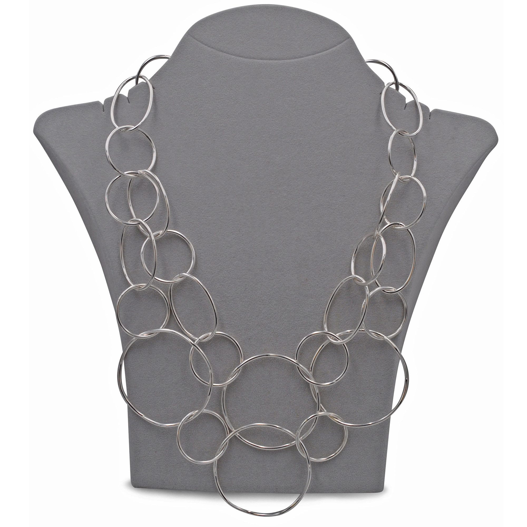 Steuer Collierkettchen Collier aus Ringen rhodiumfarben günstig online kaufen