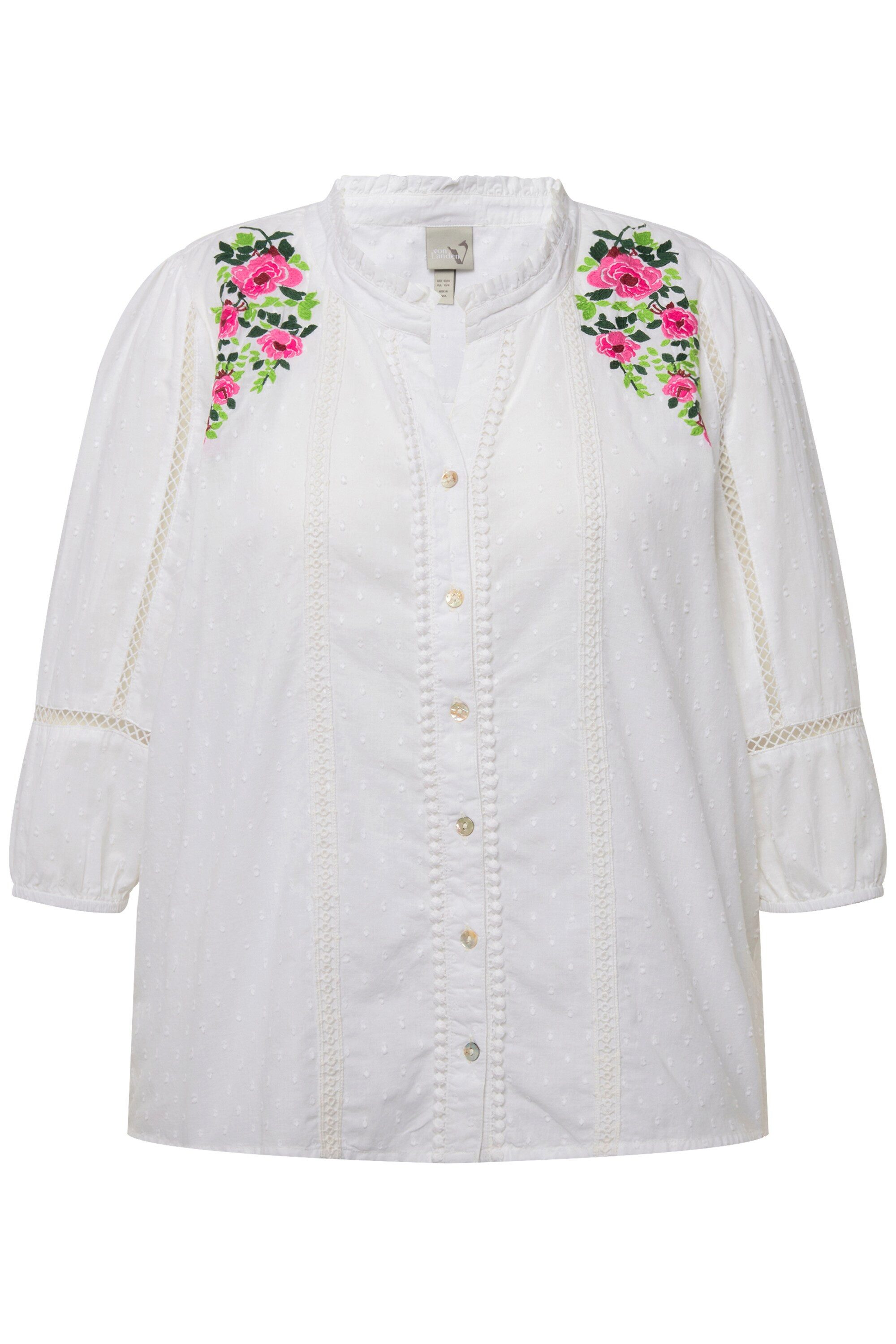 Ulla Popken Tunika Bluse Lochspitze A-Linie günstig online kaufen