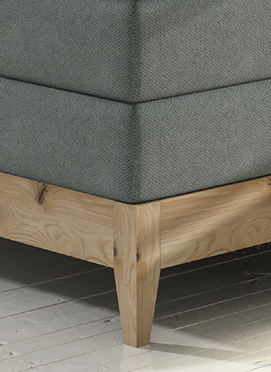 Sofa Dreams Boxspringbett Lille, Webstoff, grau, 160 x 200 cm, mit Topper, zwei Matratzen