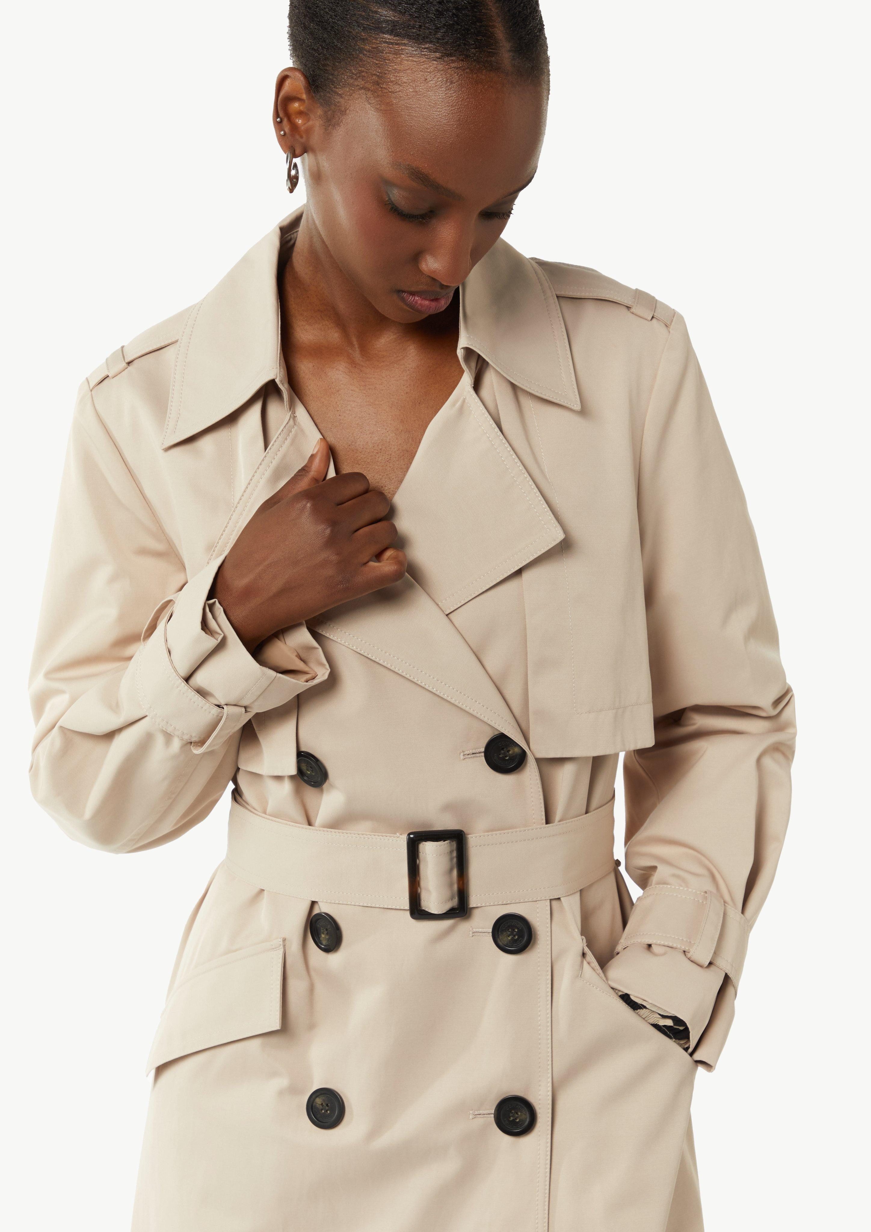 Comma Langmantel Langer Trenchcoat aus Baumwollmix günstig online kaufen