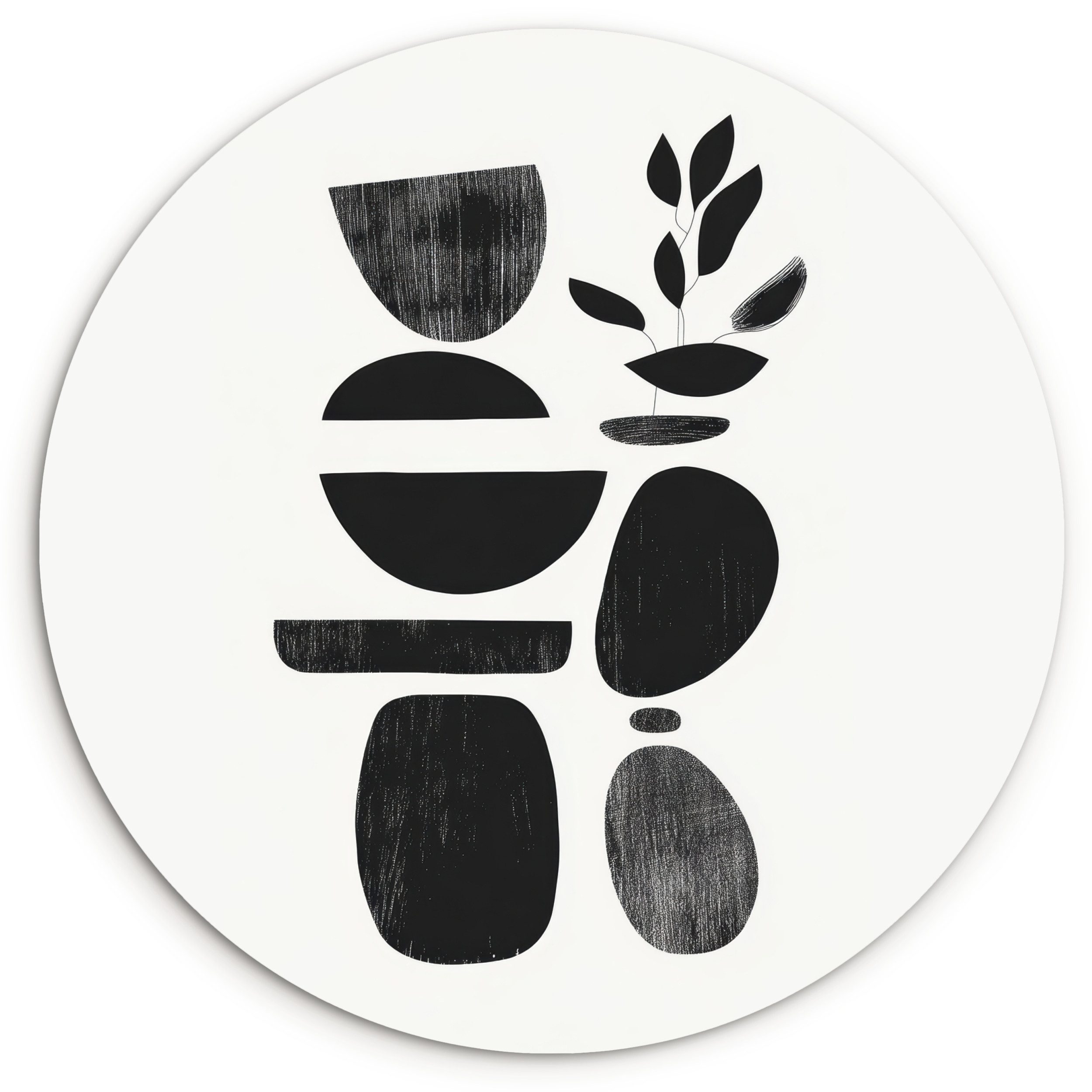 MuchoWow Gemälde Japandi - Schwarz - günstig online kaufen