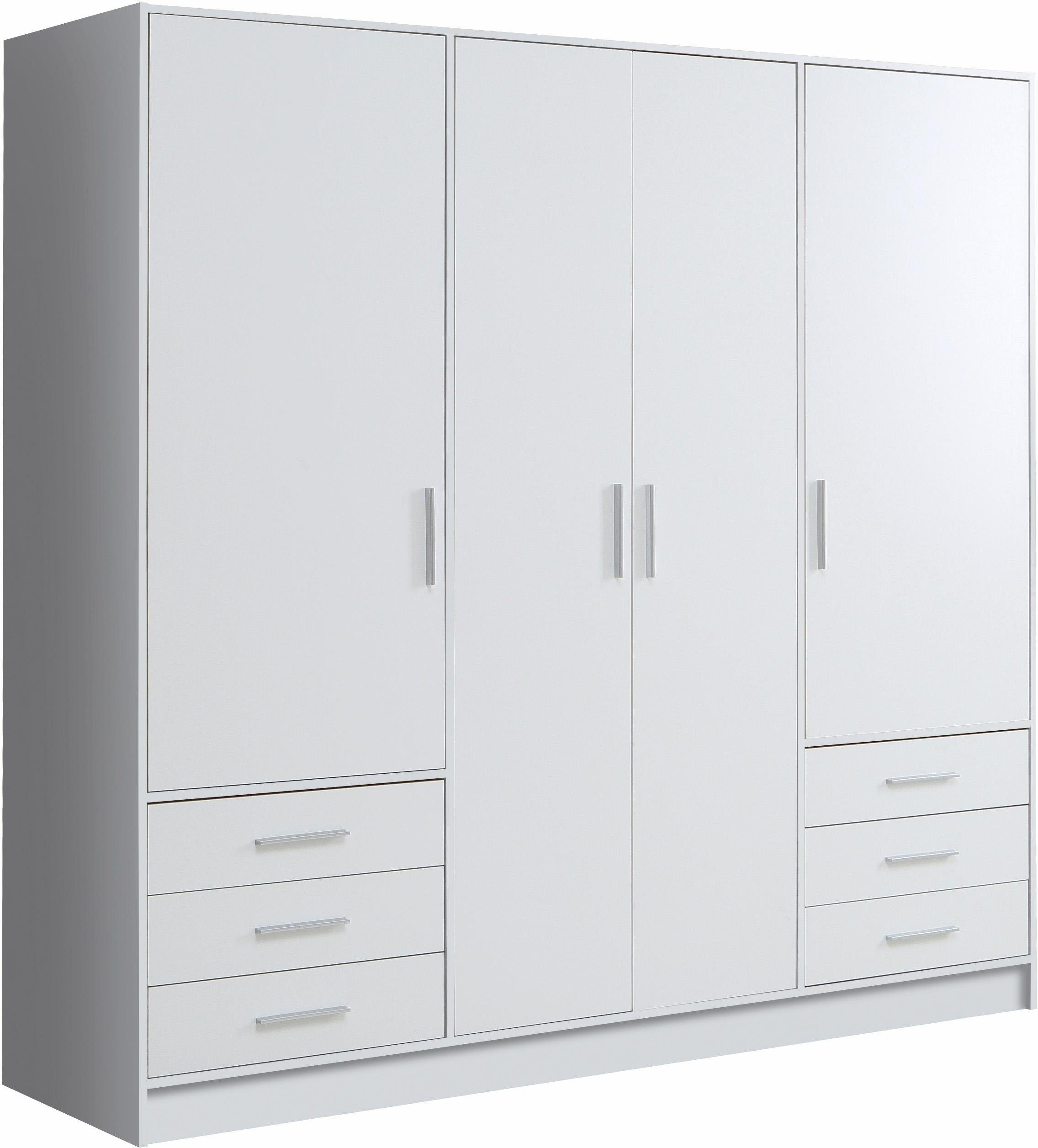 FORTE Kleiderschrank Jupiter, Made in Europe, mit 6 Schubladen, Stauraum (Maße B/H/T ca. 207/200 cm/60) Stauraum, 2 Breiten, 4 Farben, Schubladen, variable Einlegeböden