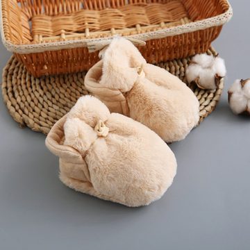 BBSCE Baby Jungen Mädchen Kuschelige Fleece-Schuhe mit rutschfestem Boden Babystiefel