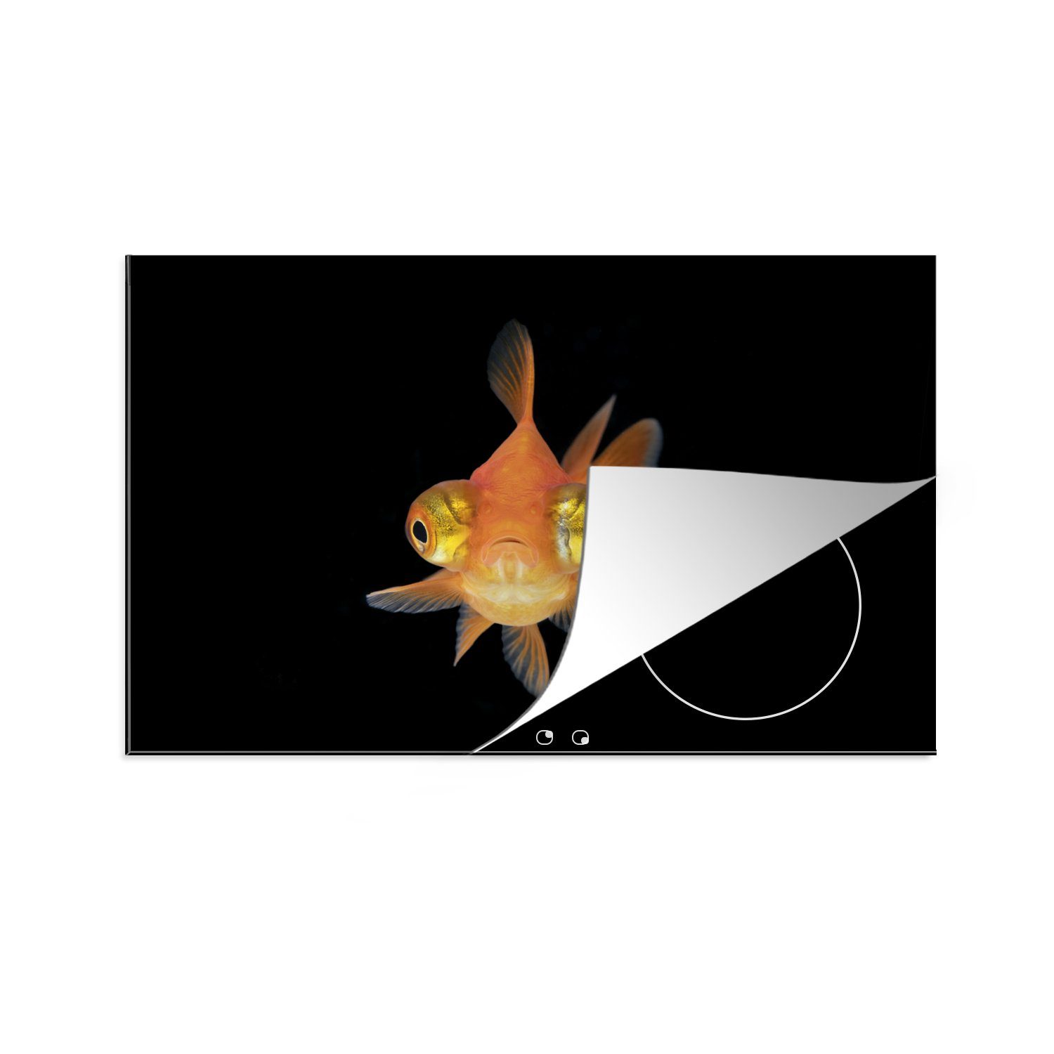 Meerestiere - Schutz küche, cm, 81x52 Augen, Ceranfeldabdeckung Vinyl, Induktionskochfeld MuchoWow - tlg), für die Herdblende-/Abdeckplatte Goldfisch (1