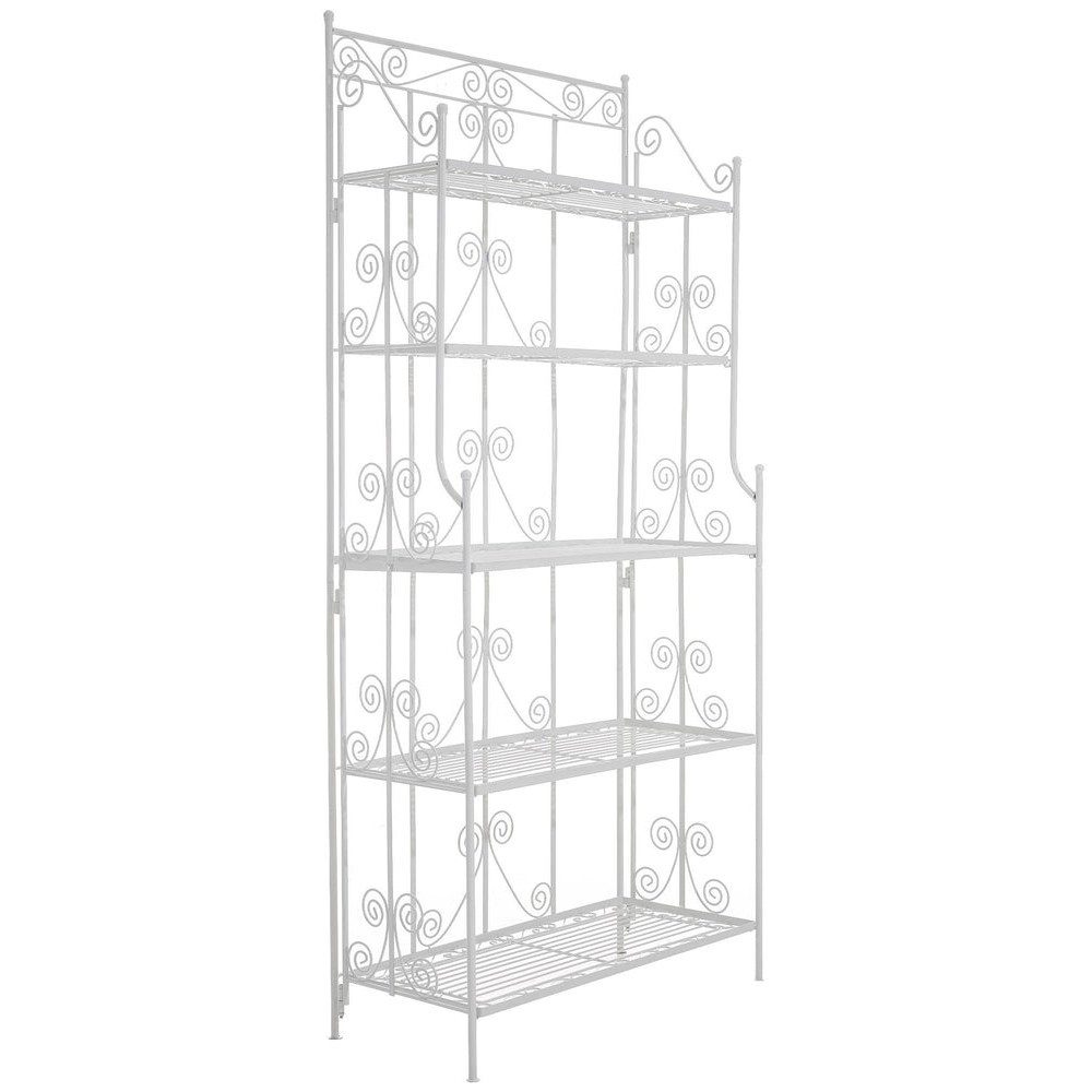 CLP Standregal Klappregal Pflanzenregal Metallregal, Spar-Set 1-tlg., klappbar, 5 Ablagen, Metall, Landhausstil