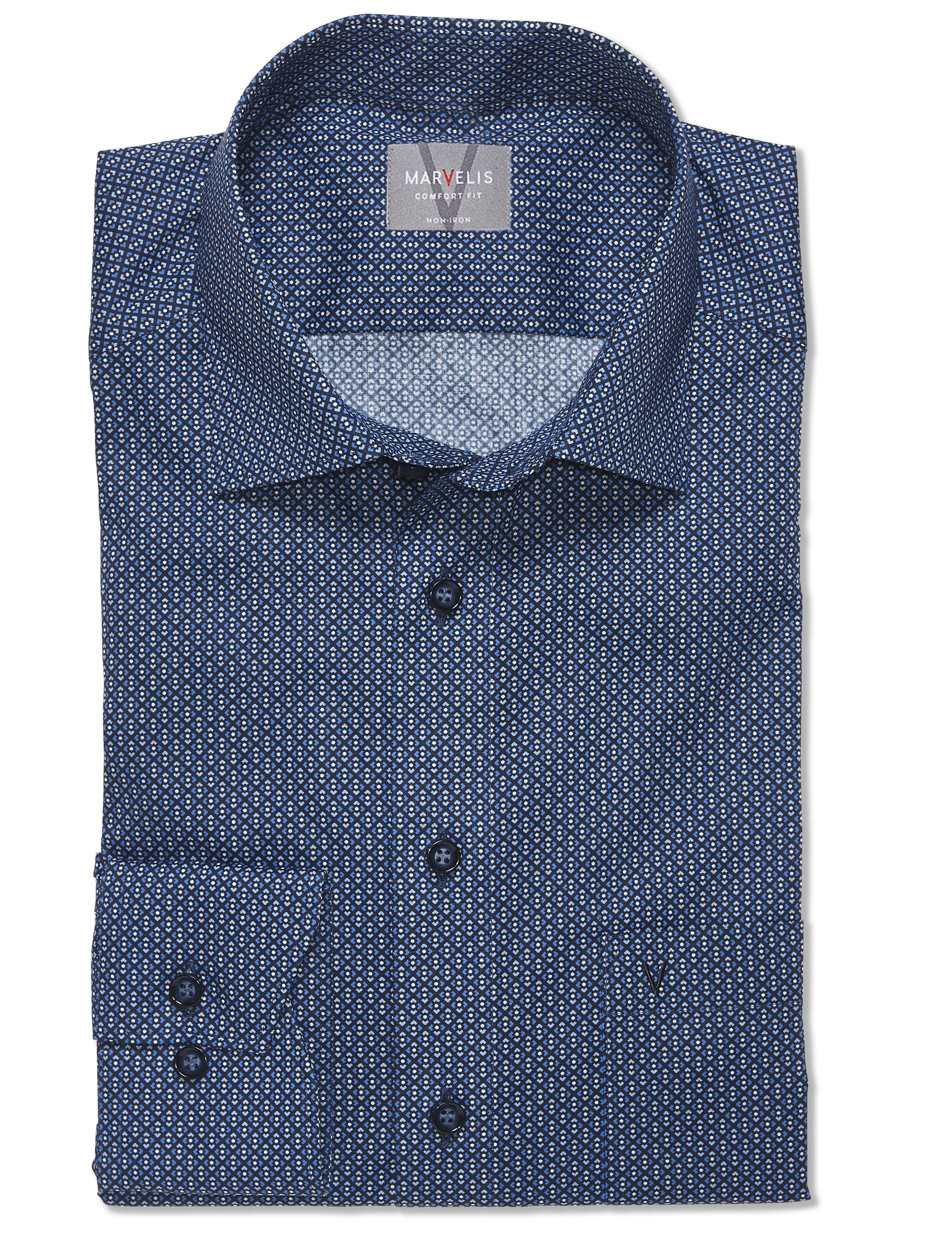 MARVELIS Langarmhemd mit Minimal-Print
