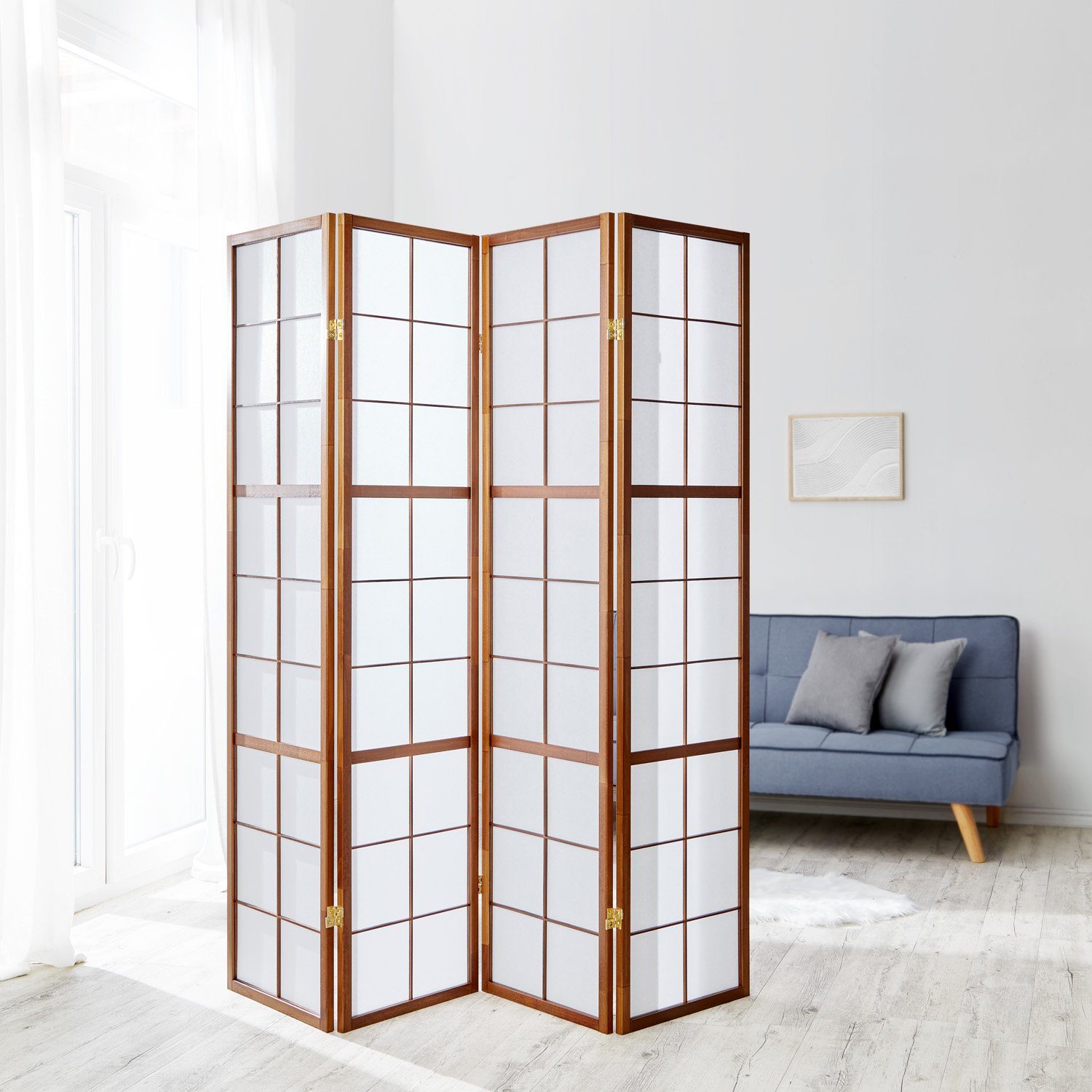 Homestyle4u Paravent Raumteiler Sichtschutz Trennwand Braun günstig online kaufen