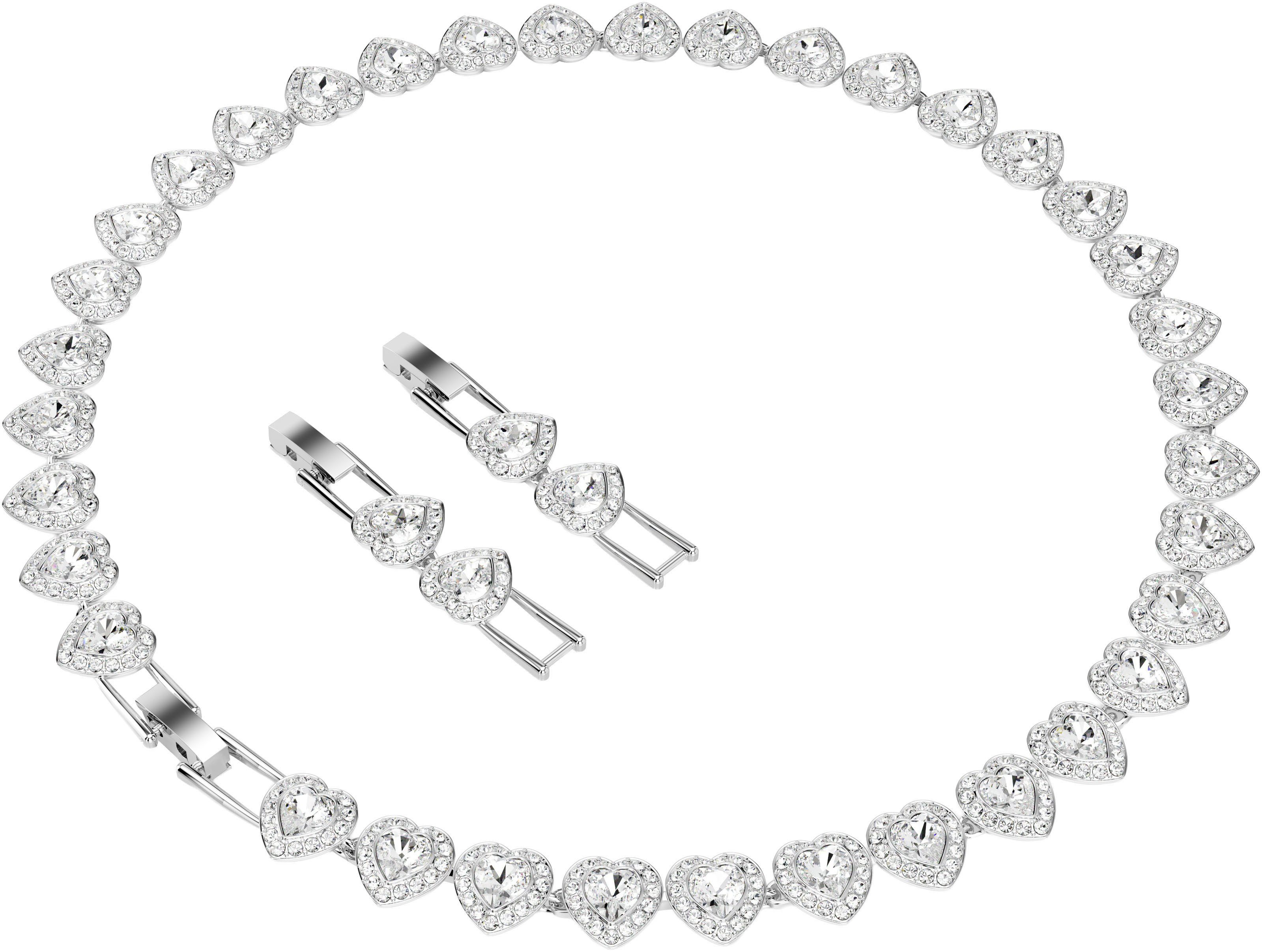 Swarovski Collier Schmuck Geschenk Ariana Grande Tennis Halskette Herz, mit Swarovski® Kristall