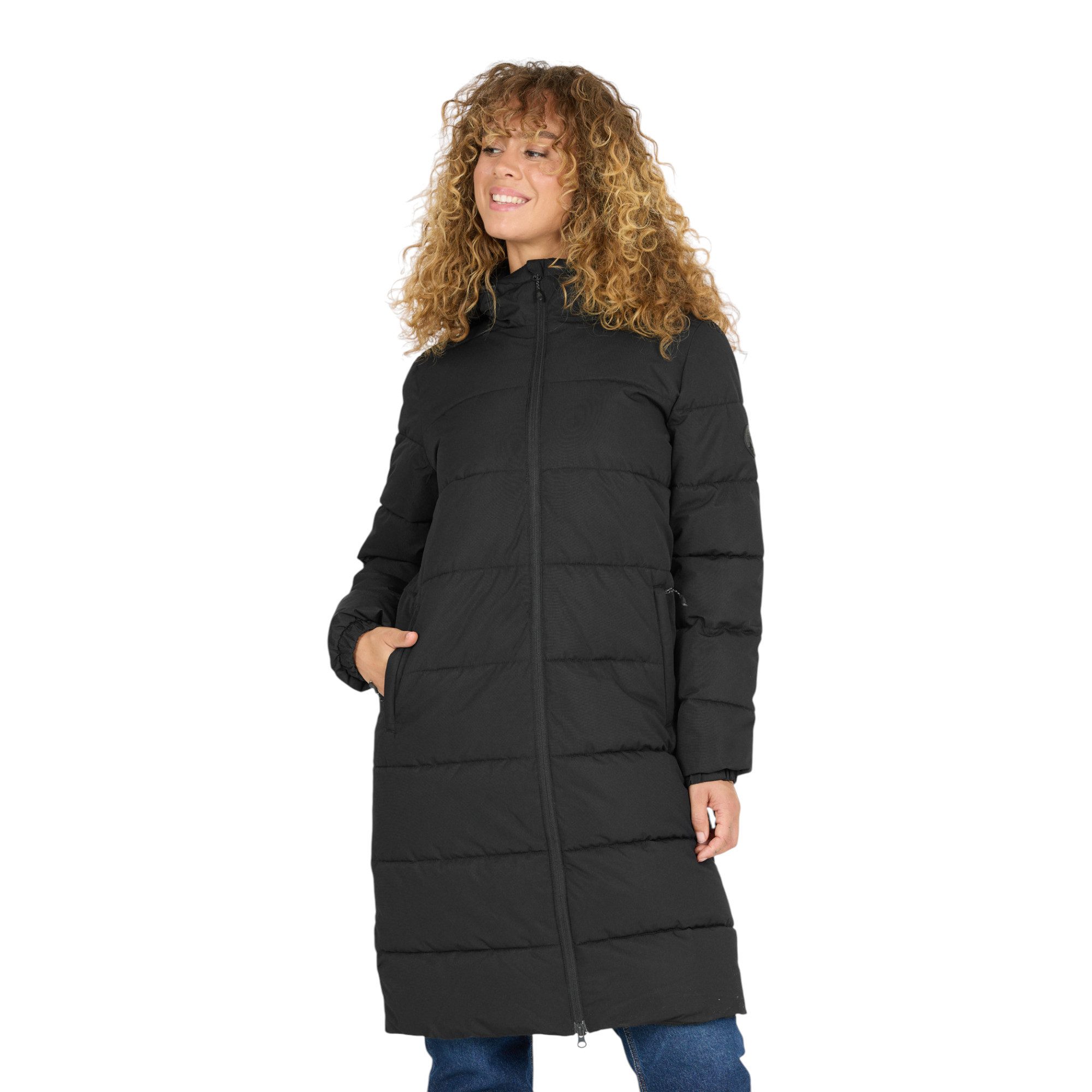 WHISTLER Steppmantel Abella Long Padded (Kapuze, warm, atmungsaktiv) schwarz Damen