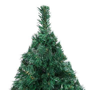 vidaXL Künstlicher Weihnachtsbaum Künstlicher Weihnachtsbaum mit LEDs Kugeln Grün 210 cm PVC