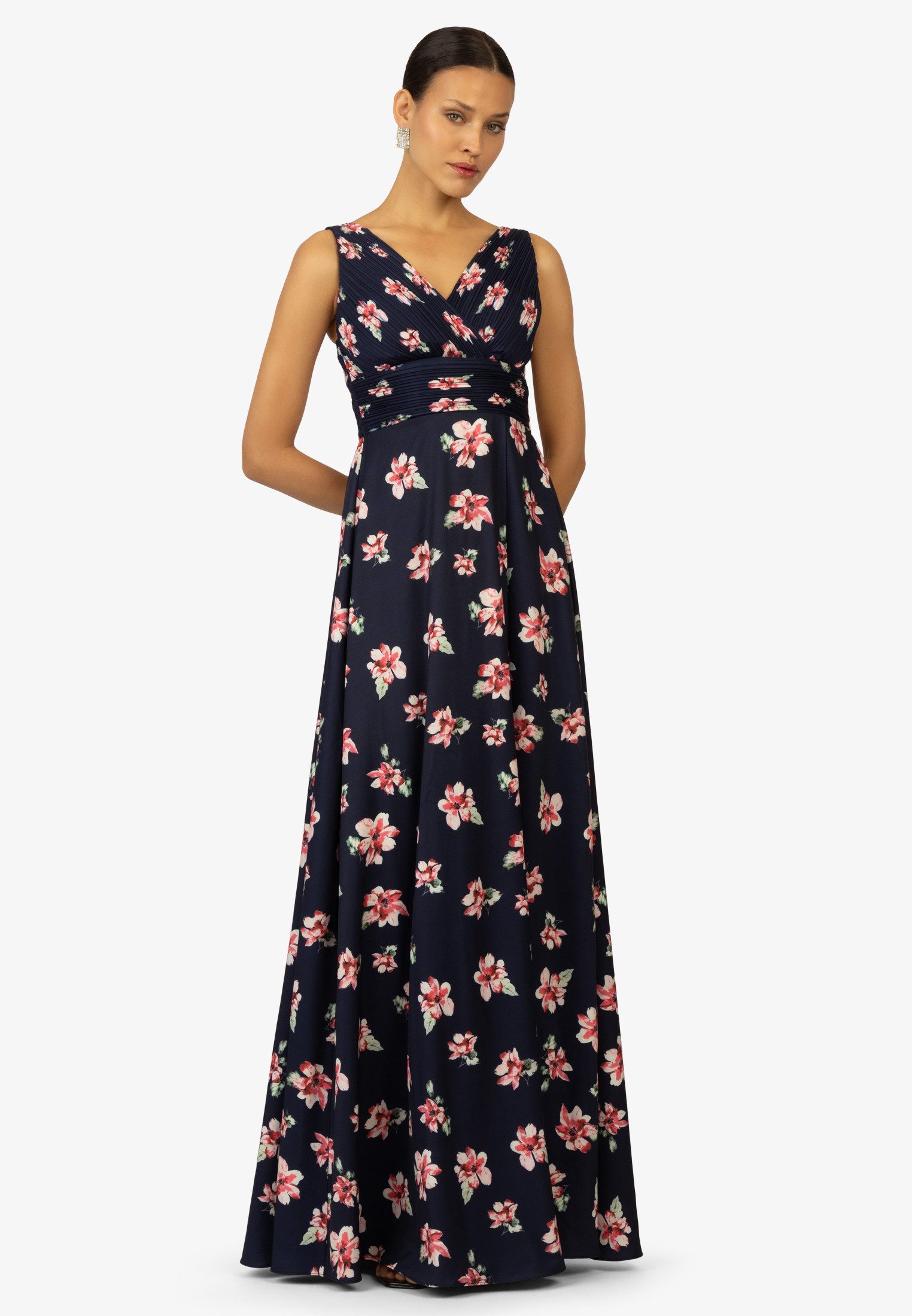Kraimod Abendkleid mit Raffungen und floralem günstig online kaufen