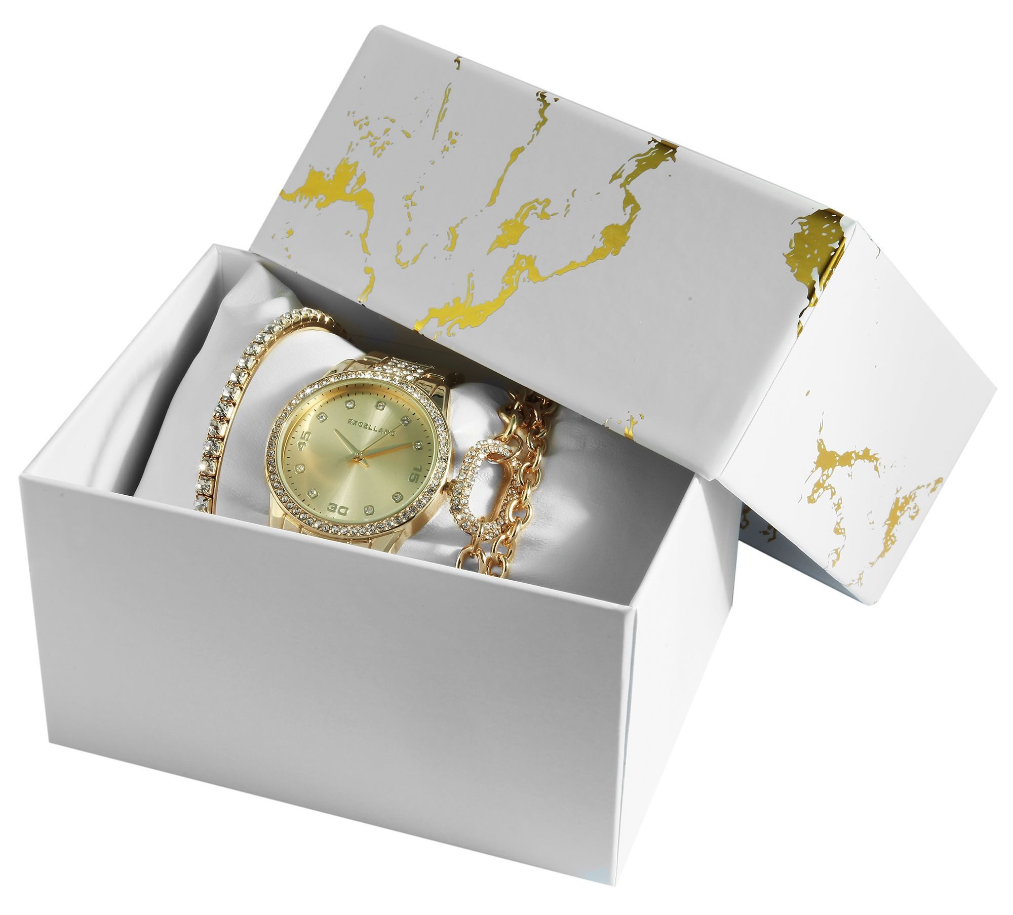 Schmuckset 1800241 Excellanc Damengeschenkset mit Armbanduhr, Armreif und