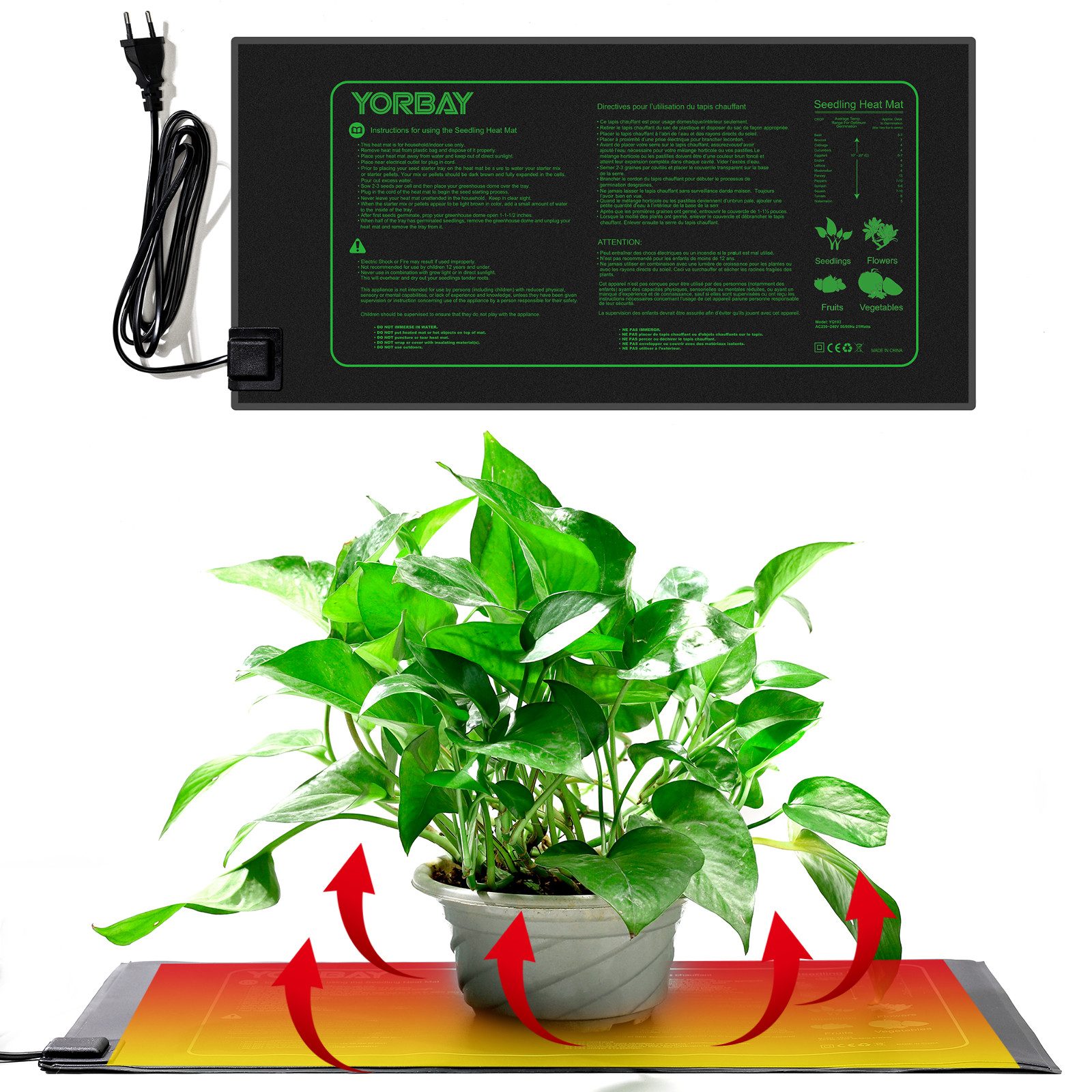 Yorbay Heizmatten Heizmatte für Pflanzen, Anzucht, IP67 Wasserdicht, 25,5 x günstig online kaufen