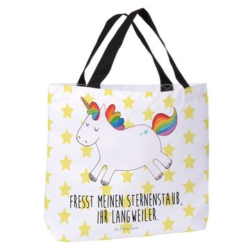 Mr. & Mrs. Panda Shopper Einhorn Happy - Weiß - Geschenk, Unicorn, spannend, Freizeittasche, g (1-tlg), Modisches Design