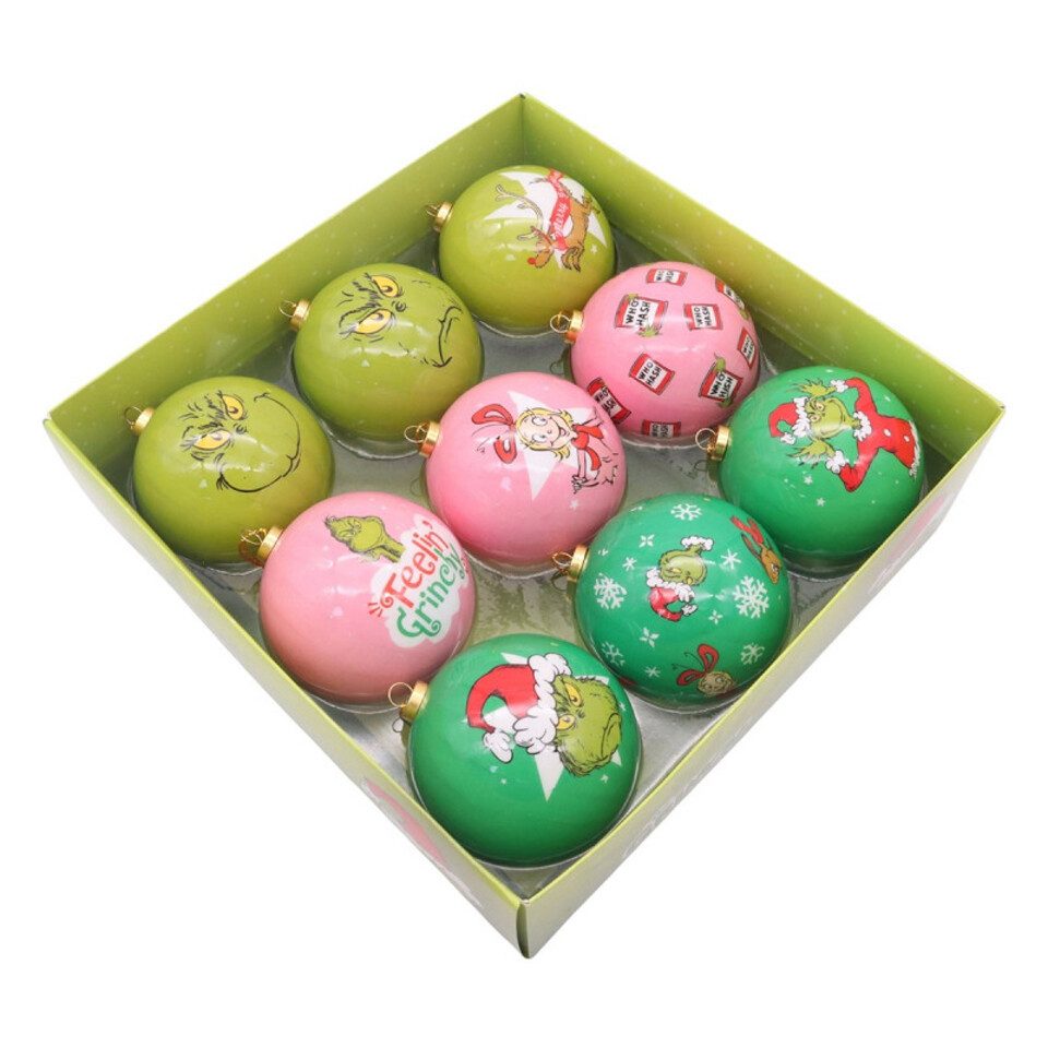 Disney Weihnachtsbaumkugel Disney Weihnachtskugeln Grinch Christbaumschmuck (9 St), Weihnachten