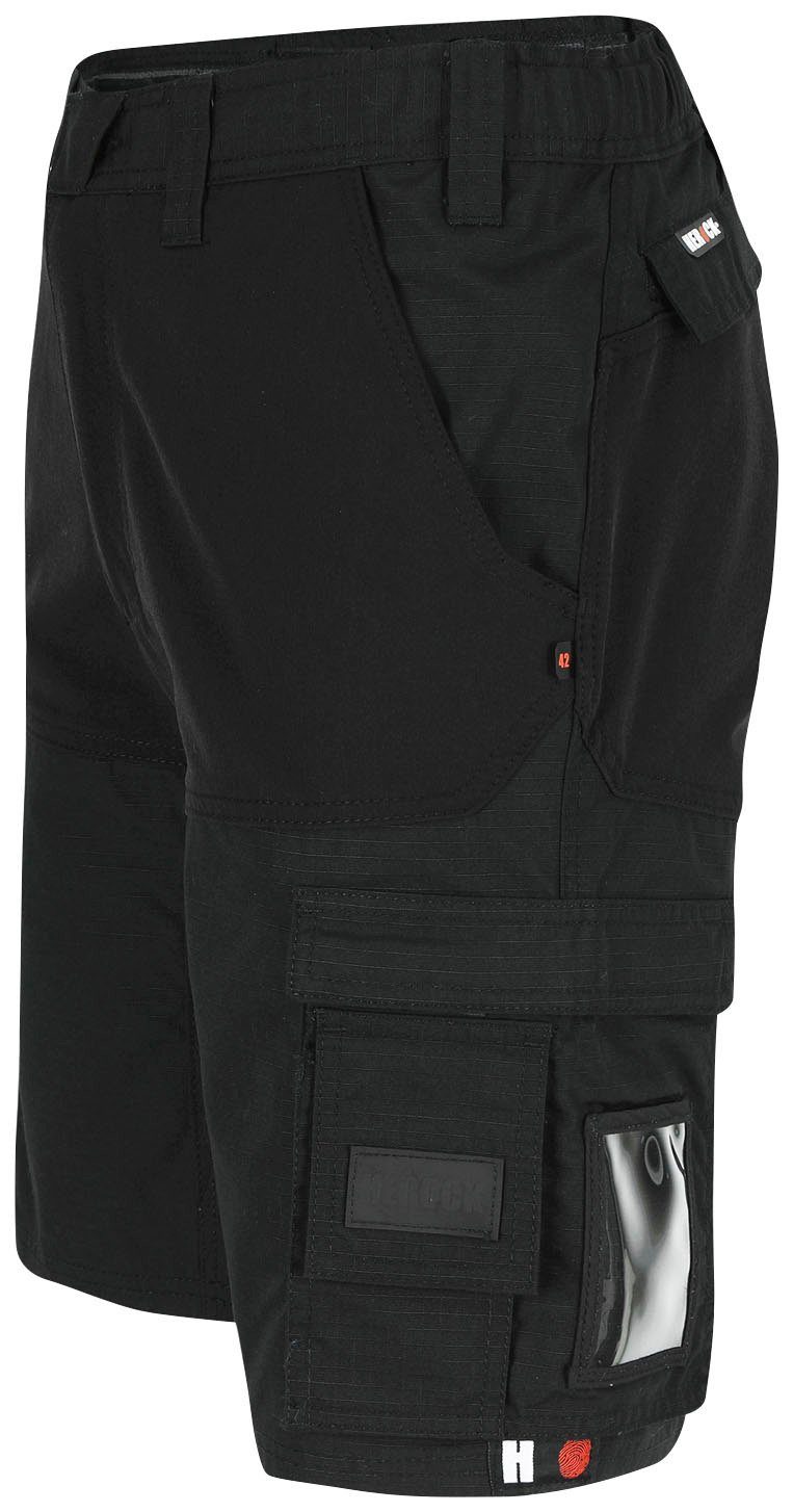 Herock Arbeitshose HESPAR BERMUDAS Hammerschlaufe mit (1) schwarz Multi-Pocket Komfortabel, 4-Wege-Stretch