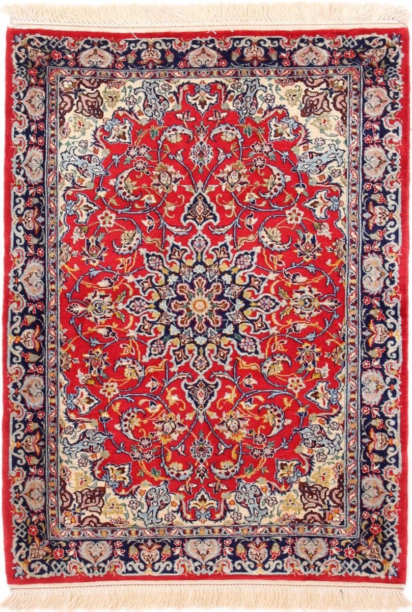 Orientteppich Isfahan Seidenkette 96x115 Handgeknüpfter Orientteppich, Nain Trading, rechteckig, Höhe: 8 mm