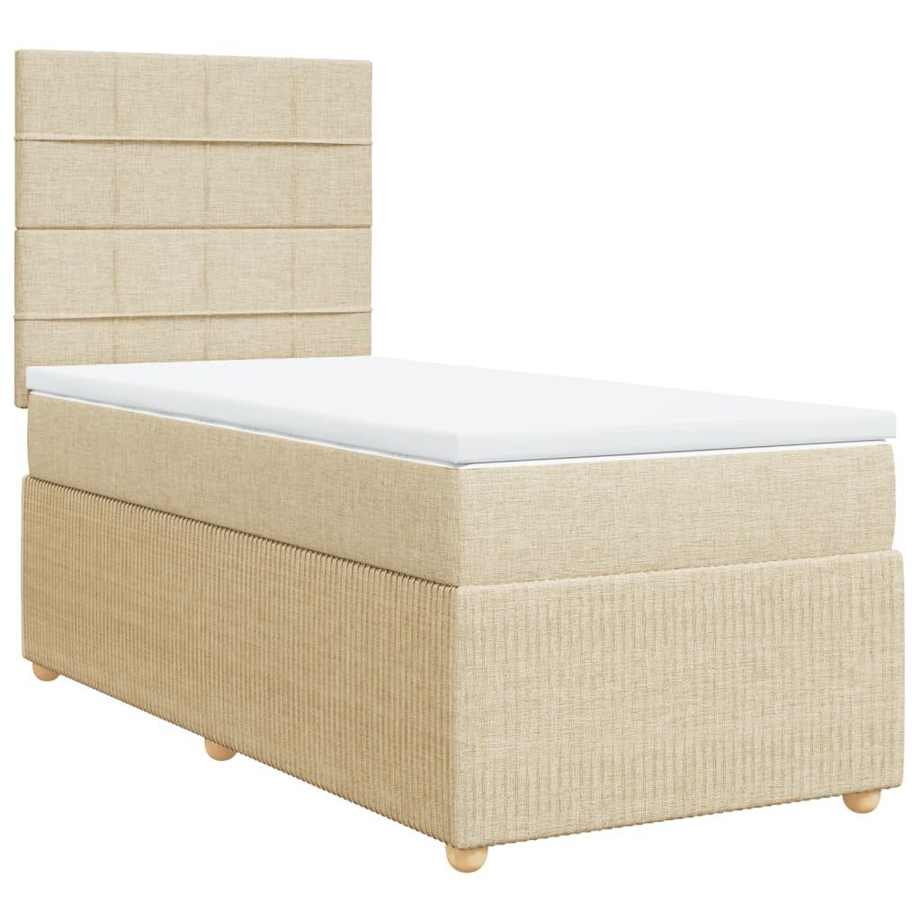 vidaXL Bett Boxspringbett mit Matratze Creme günstig online kaufen