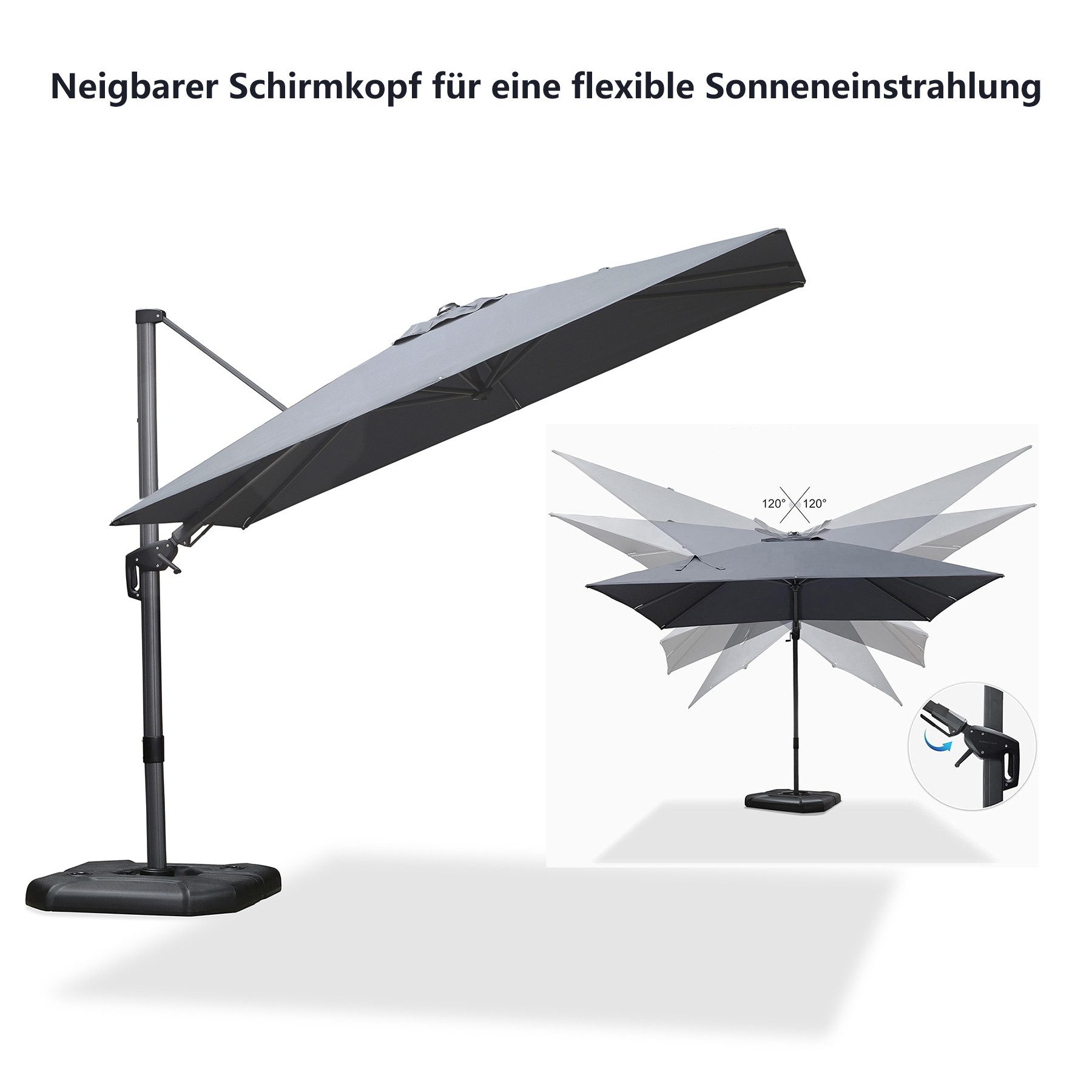 PURPLE LEAF Ampelschirm Außenbereich Rechteckiger großer günstig online kaufen