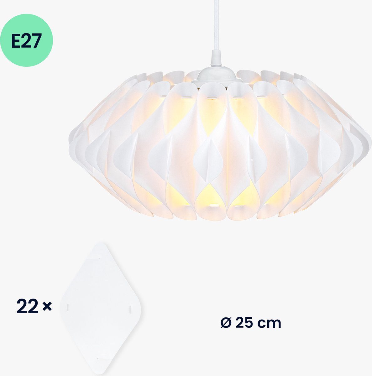 kwmobile Lampenschirm DIY Puzzle Lampe Lampenschirm - Kronleuchter Design - 25cm