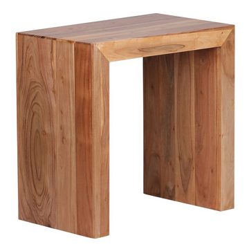 möbelando Beistelltisch Beistelltisch MUMBAI Massiv-Holz Akazie 60 x 35 cm Wohnzimmer-Tisch, Couchtisch