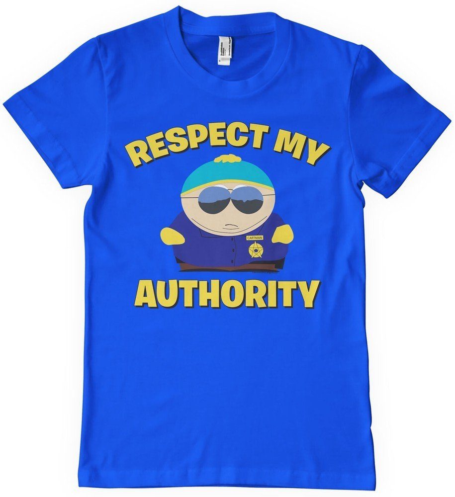 South Park T-Shirt Respect My Authority T-Shirt Skyblue