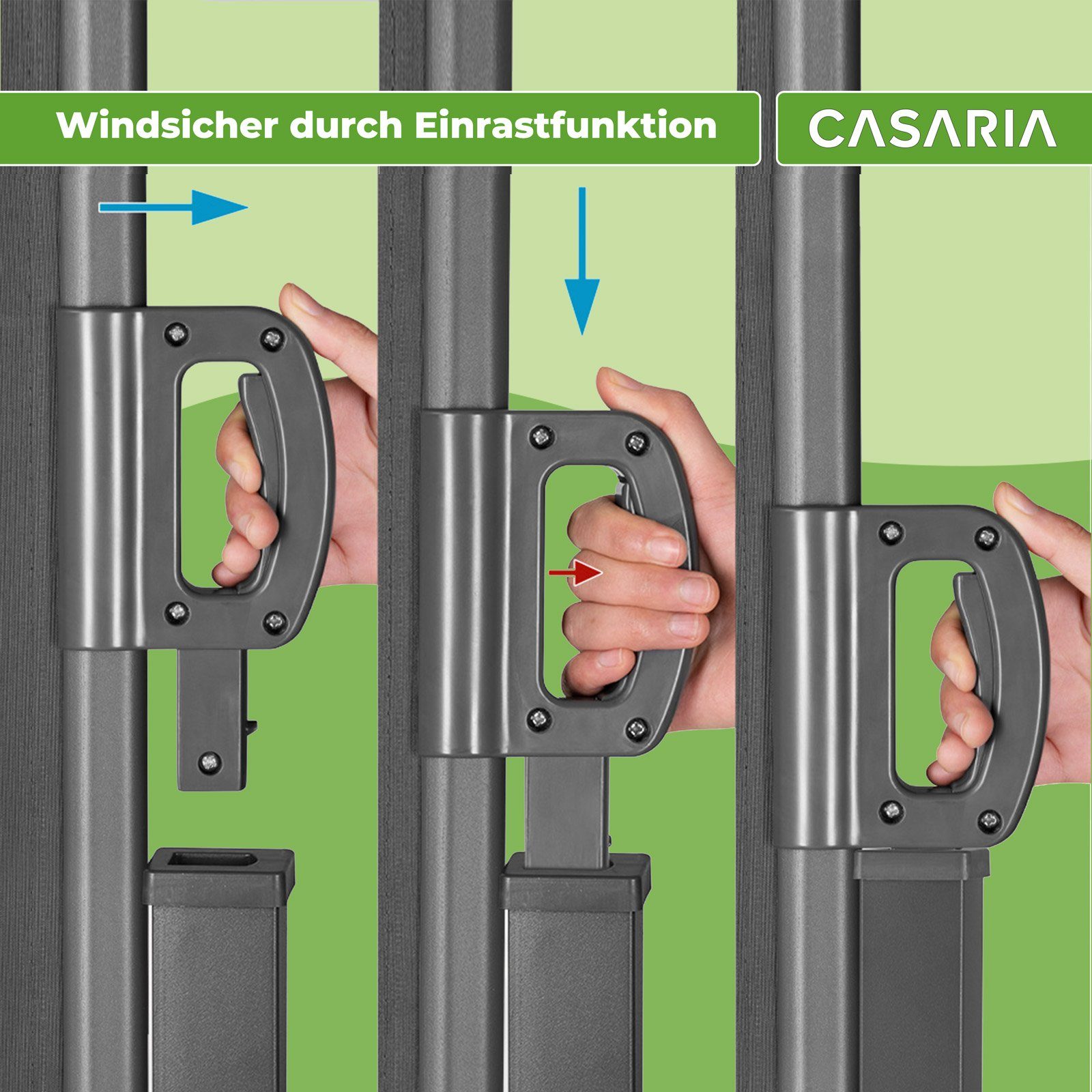 Casaria Balkonsichtschutz Norsara Seitenmarkise 180x300 cm Ausziehbar Blickdicht Wasserabweisend