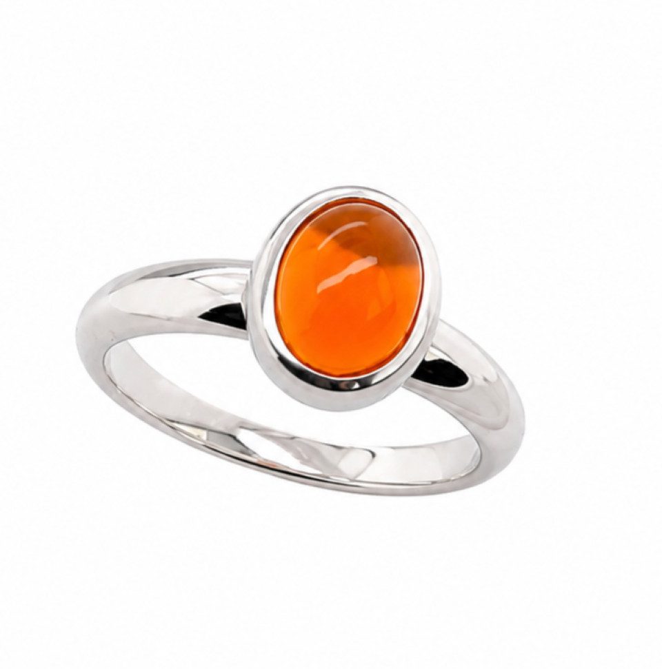 Sogni d'oro Fingerring "Opalglut" mit orangenem Kristallopal, Silber 925