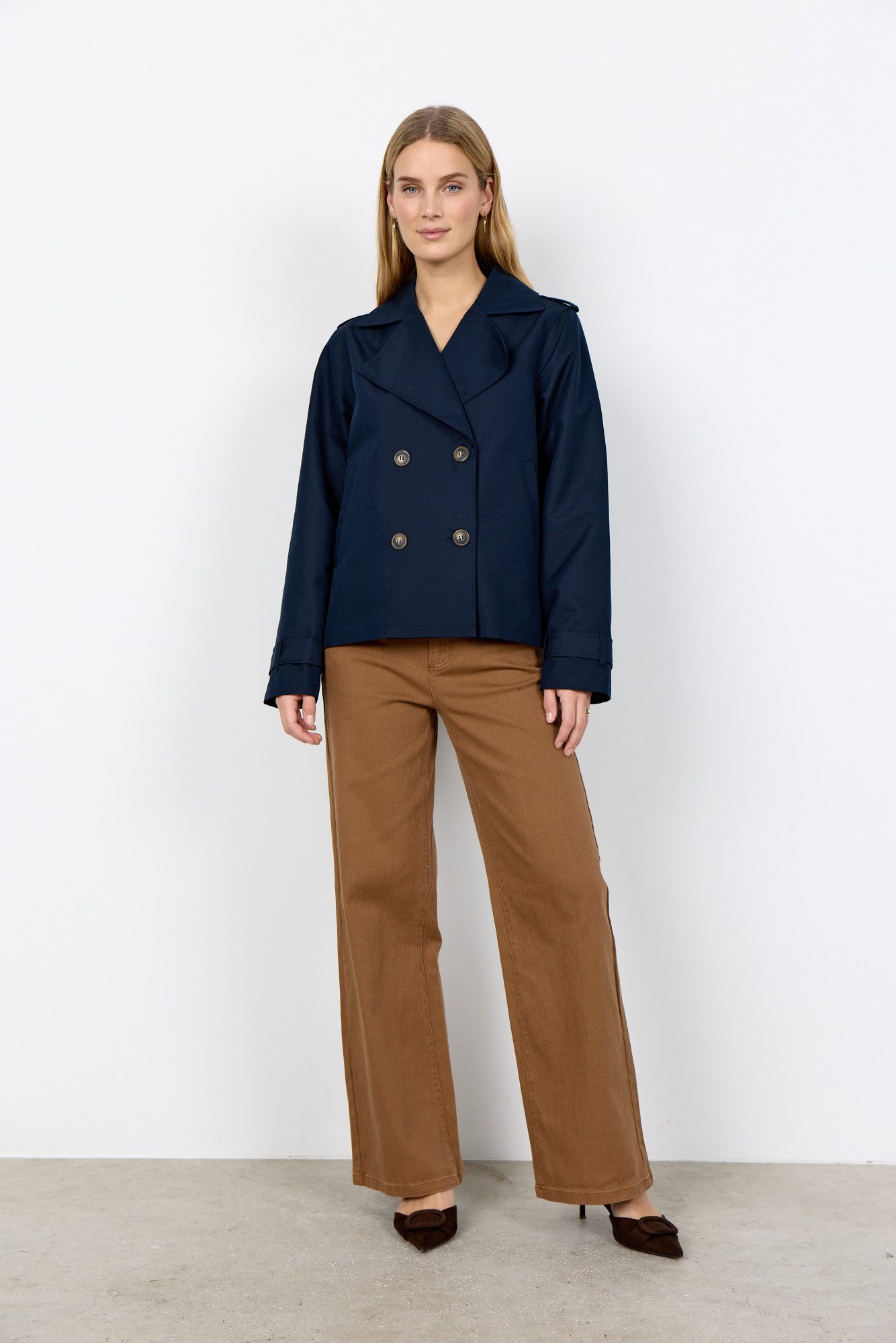 soyaconcept Kurzjacke SC-AMANDA 1 aus Baumwollmischung, Regular Fit, mit zweireihigem Knopfverschluss