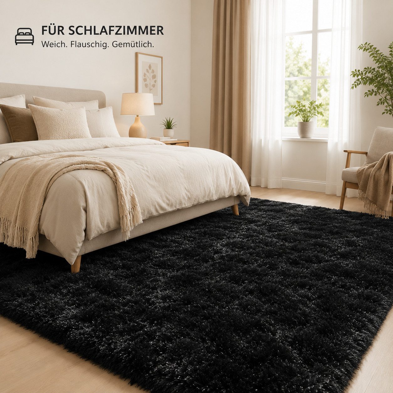 Lochas Hochflor-Teppich Hochflor-Teppich weich & kuschelig für Wohnzimmer und Schlafzimmer – Bild 2 von 5