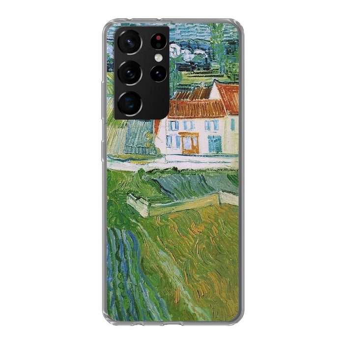 MuchoWow Handyhülle Landschaft mit Kutsche und Zug - Vincent van Gogh Phone Case Handyhülle Samsung Galaxy S21 Ultra Silikon Schutzhülle