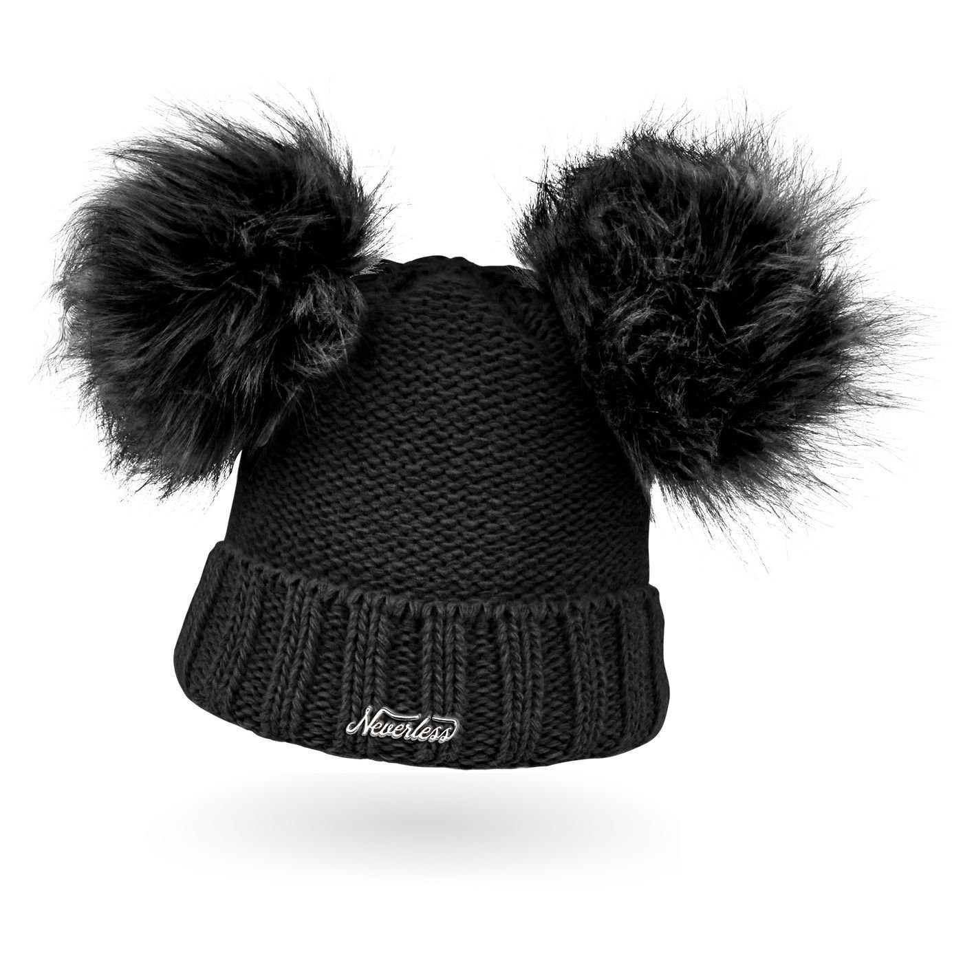 Neverless Bommelmütze Warme Strickmütze Damen Wintermütze Bommelmütze gefüt günstig online kaufen