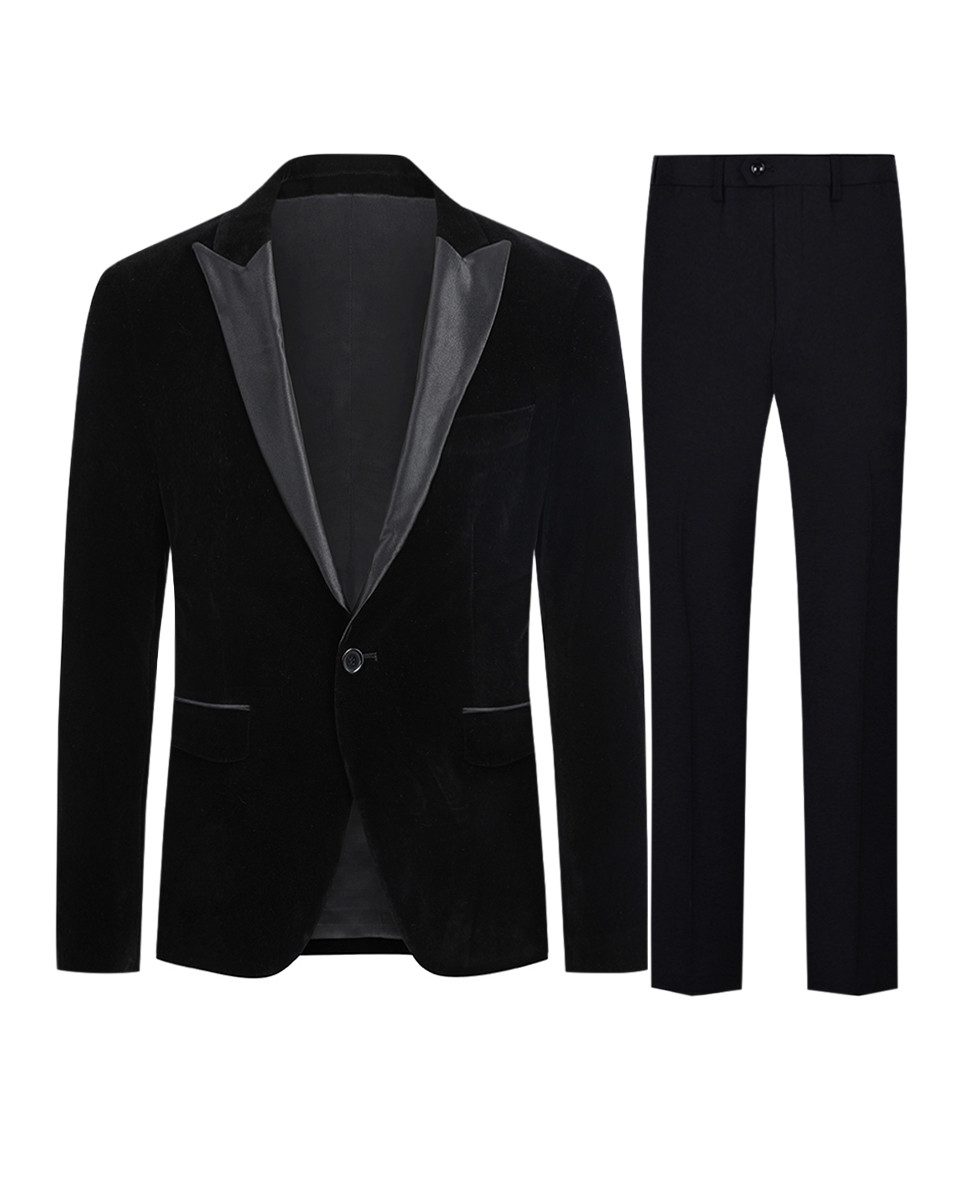 Allthemen Anzug (2 tlg) Herren Samt Herrenanzug Regular Fit Party Smoking