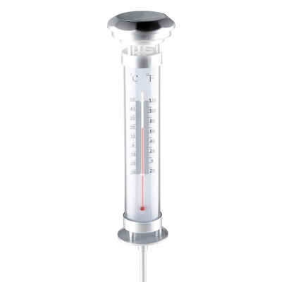 HTI-Living Gartenthermometer Solarlampe mit Thermometer LED, Stück 1-tlg., 1 Solarlampe mit Thermometer, Solarthermometer Gartenbeleuchtung