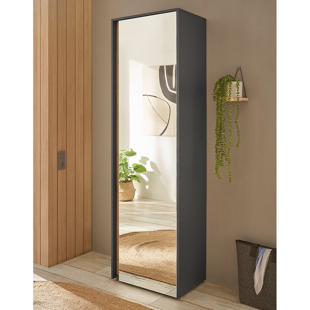 Lomadox Garderobenschrank CRISP-61 in anthrazit mit Wotan Eiche Nb., 1 Spie günstig online kaufen