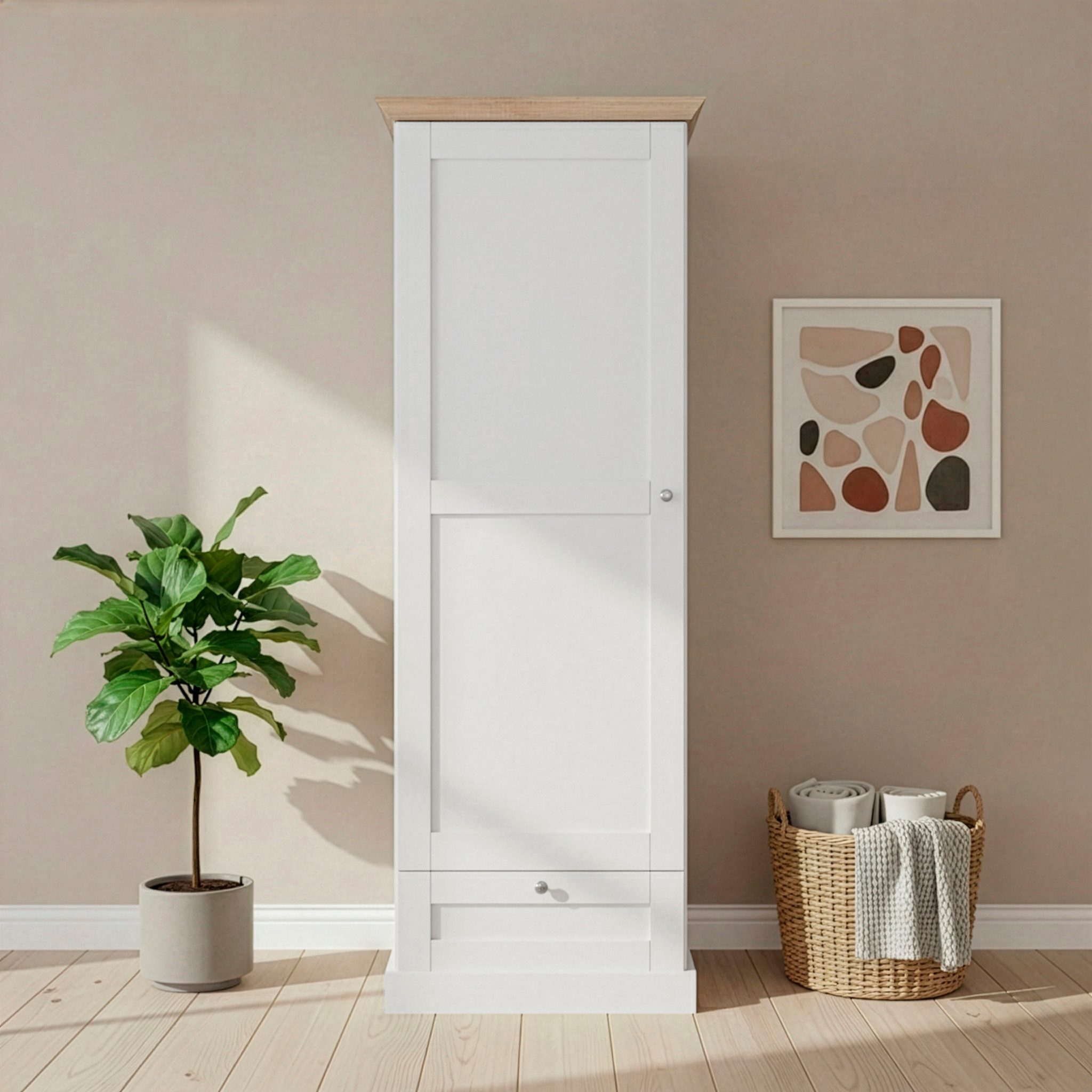 OTTO home Garderobenschrank Binz mit schöner Holzoptik, mit vielen Stauraummöglichkeiten, Höhe 180 cm
