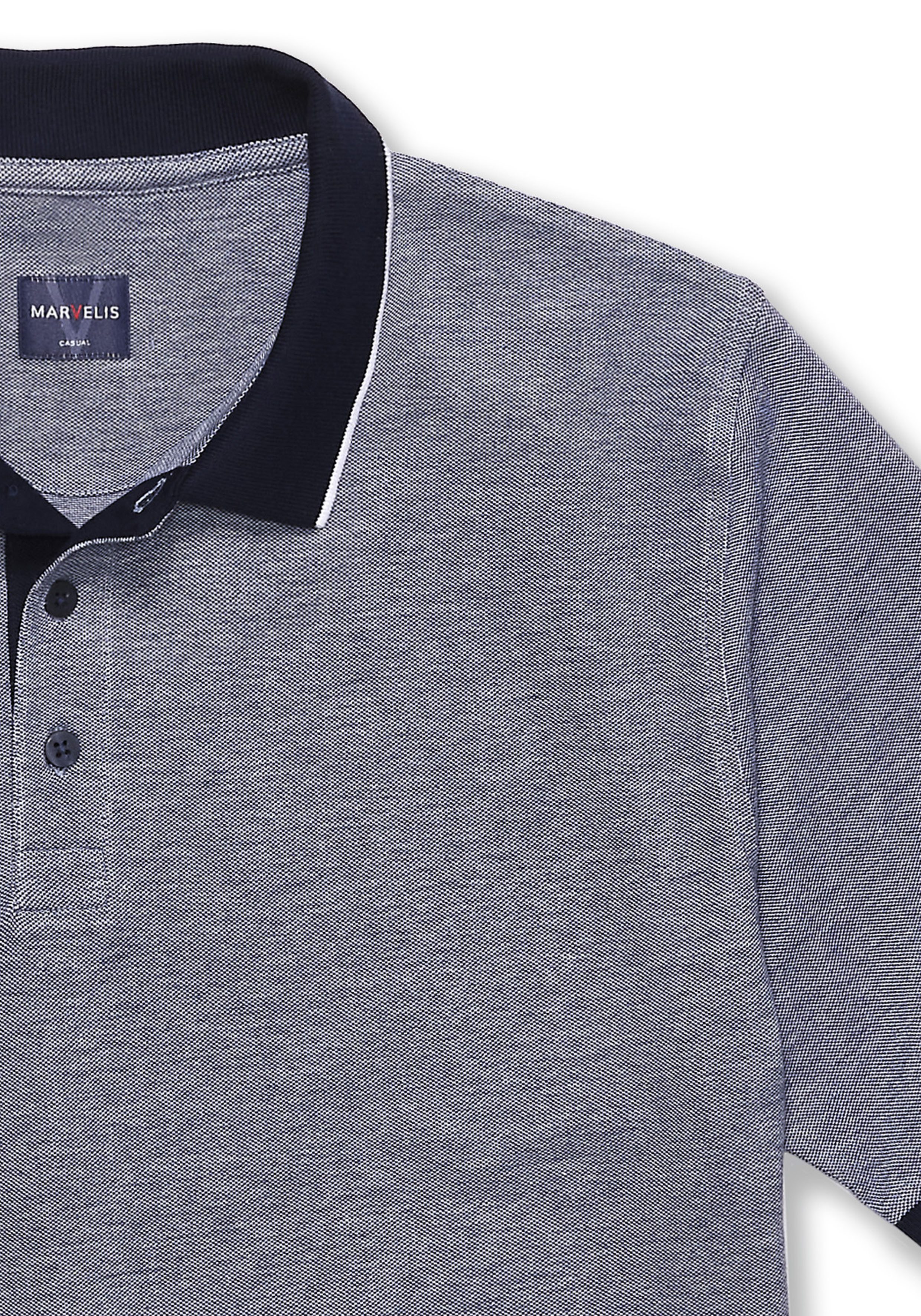 MARVELIS Poloshirt meliert, leicht tailliert